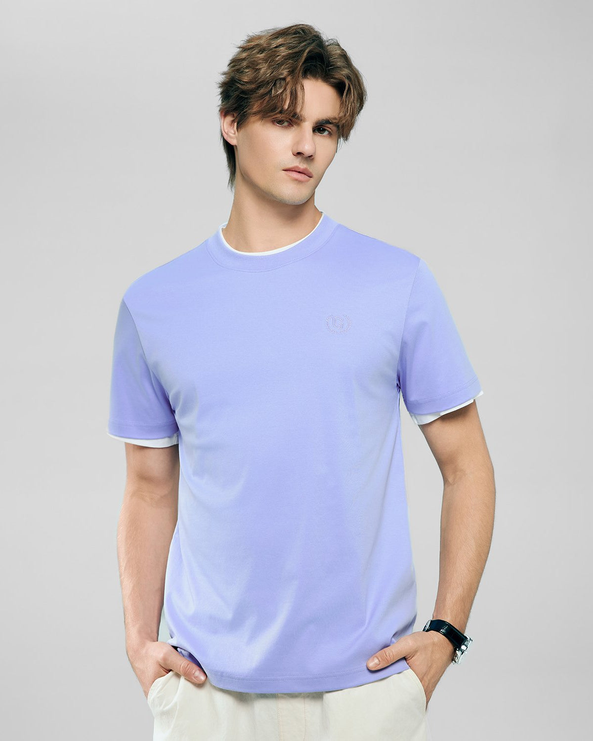 Men's Slim Fit Liquid Touch Cotton Crew Neck Tee - Image 4