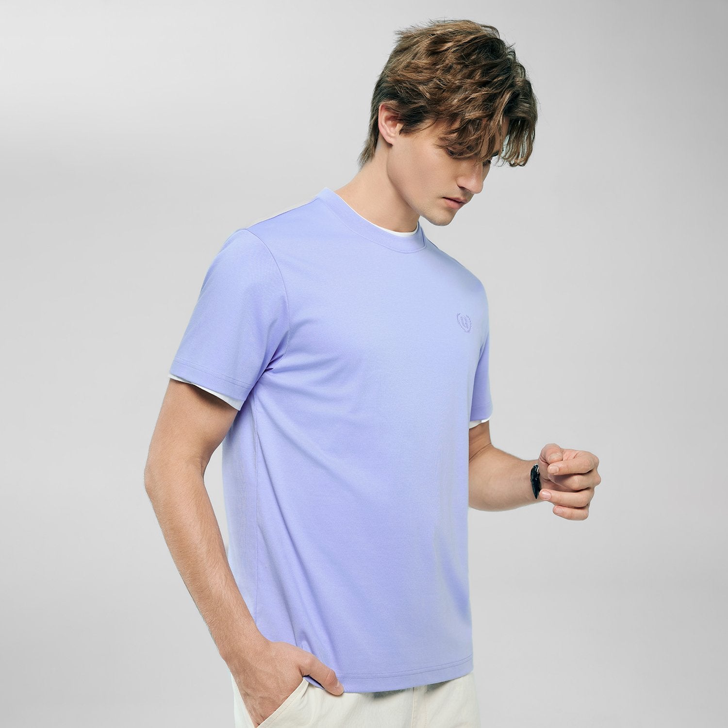 Men's Slim Fit Liquid Touch Cotton Crew Neck Tee - Image 6