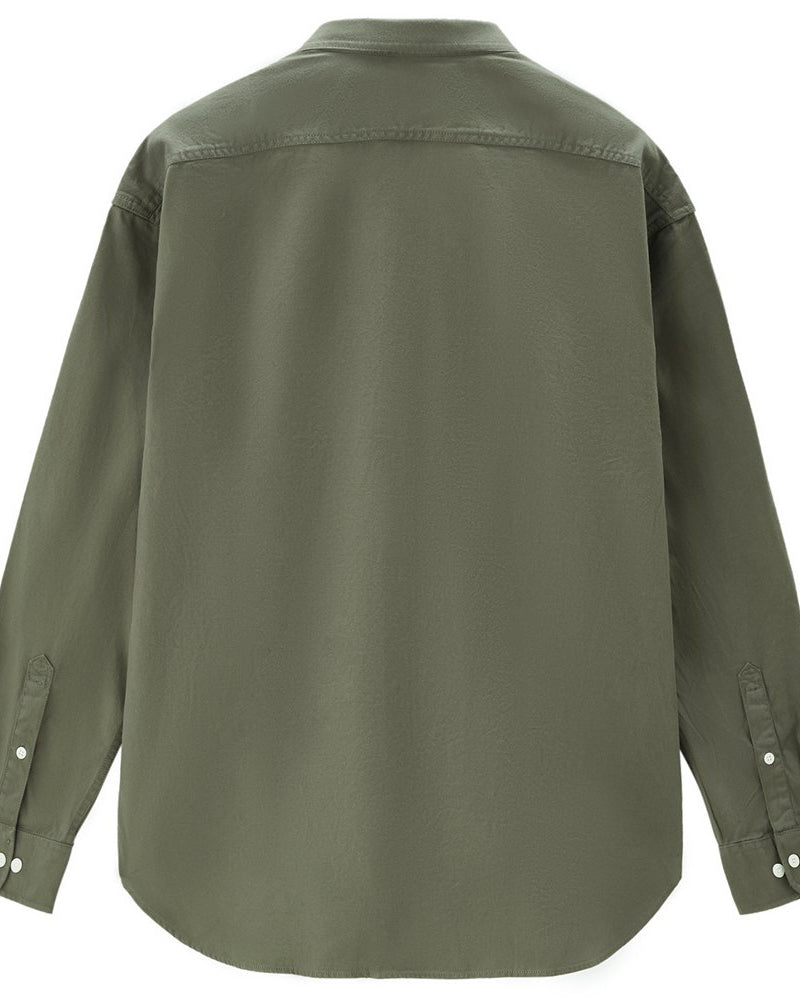 Men's Relaxed Fit Cotton Twill Long Sleeve Shirt - Image 4