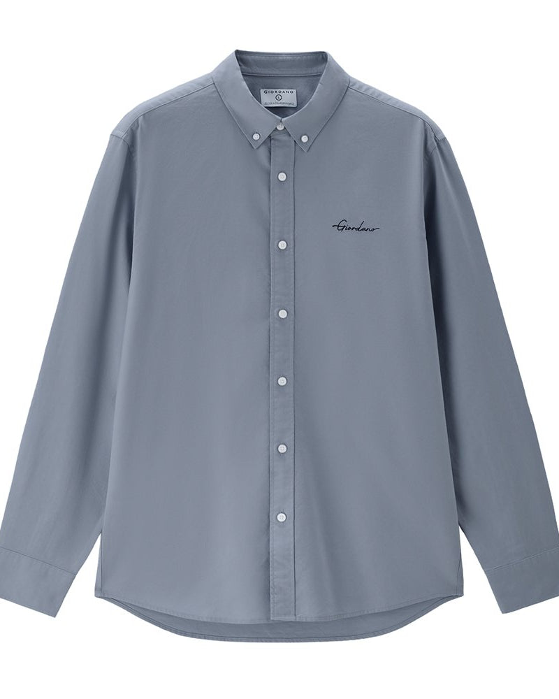 Men's Relaxed Fit Lyocell-Cotton Embroidered Shirt - Image 2