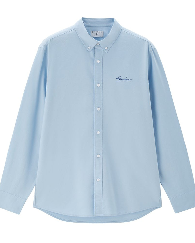 Men's Relaxed Fit Lyocell-Cotton Embroidered Shirt - Image 3