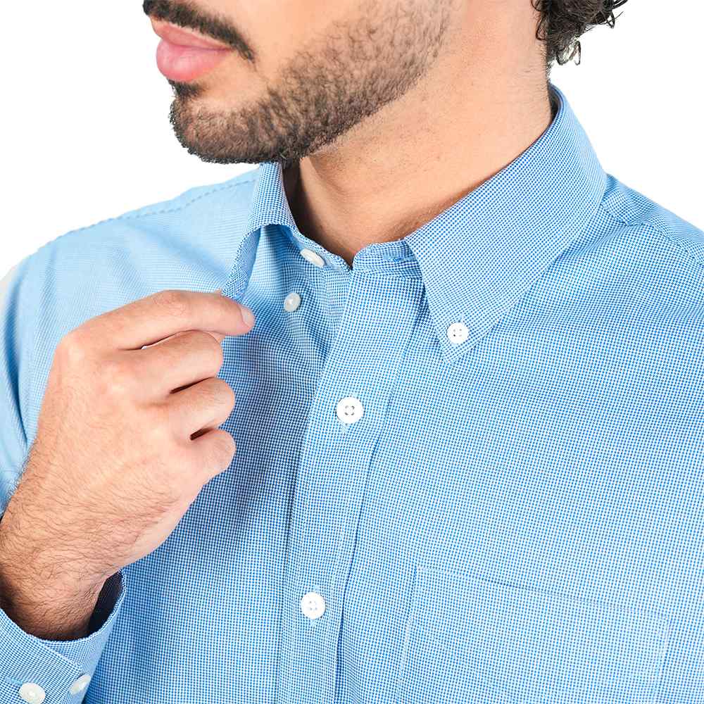 Men's Wrinkle Free Oxford Long Sleeve Shirt - Image 3