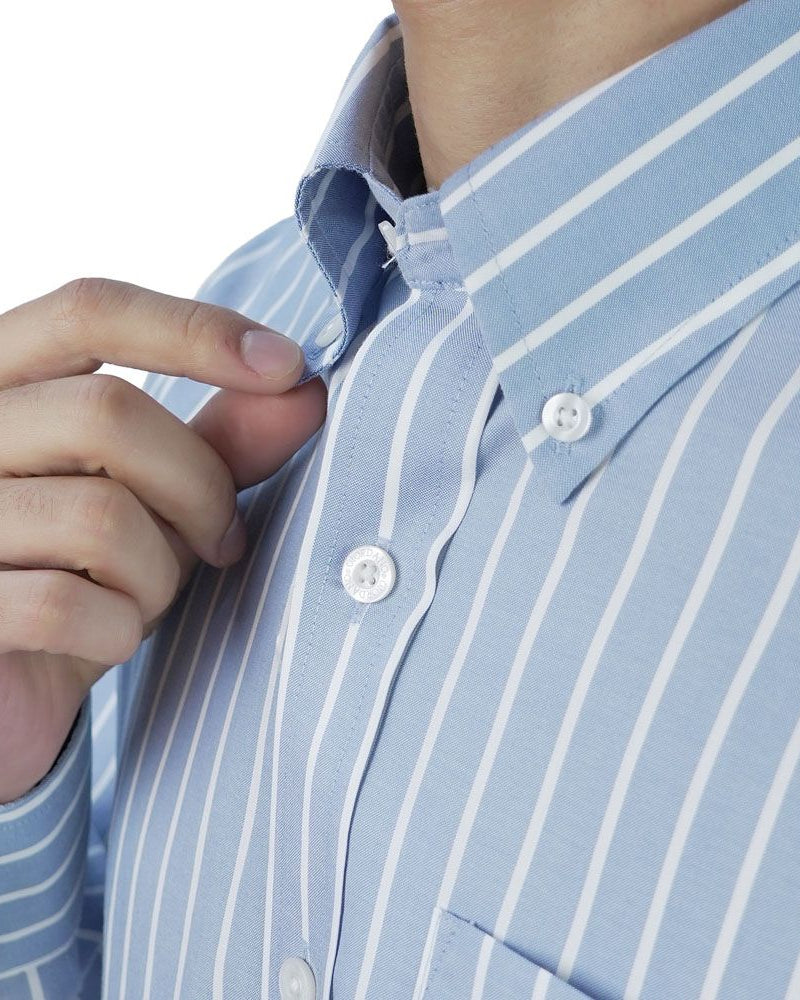 Men's Wrinkle Free Oxford Long Sleeve Shirt - Image 3