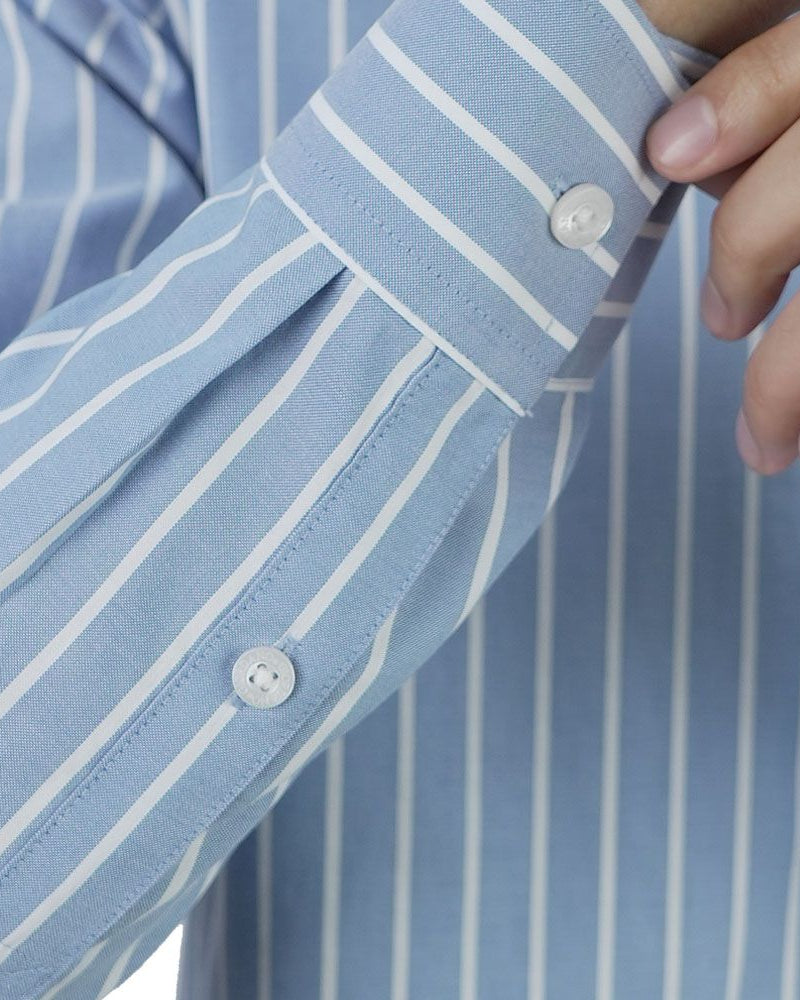 Men's Wrinkle Free Oxford Long Sleeve Shirt - Image 5