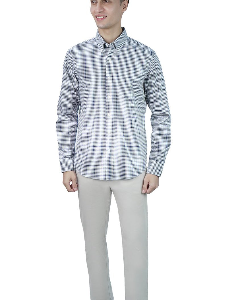 Men's Wrinkle Free Oxford Long Sleeve Shirt - Image 2