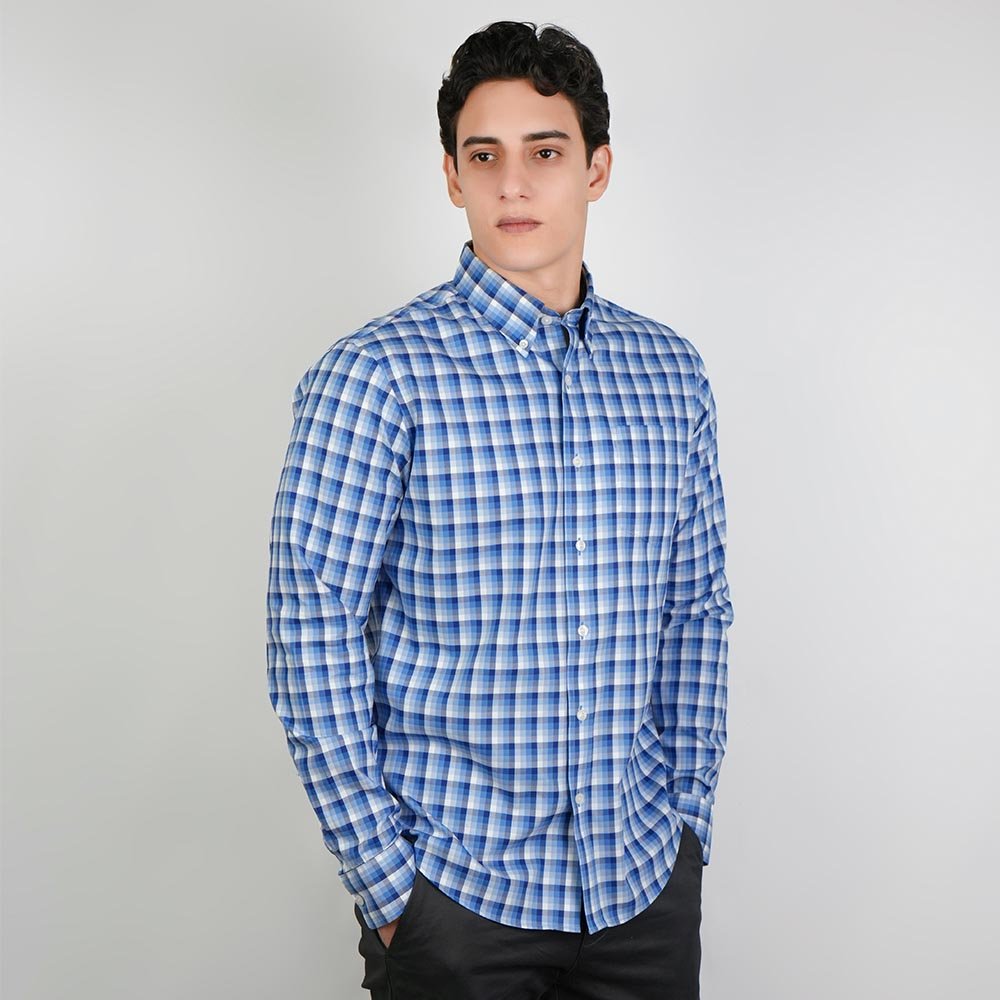 Men's Wrinkle Free Oxford Long Sleeve Shirt - Image 1