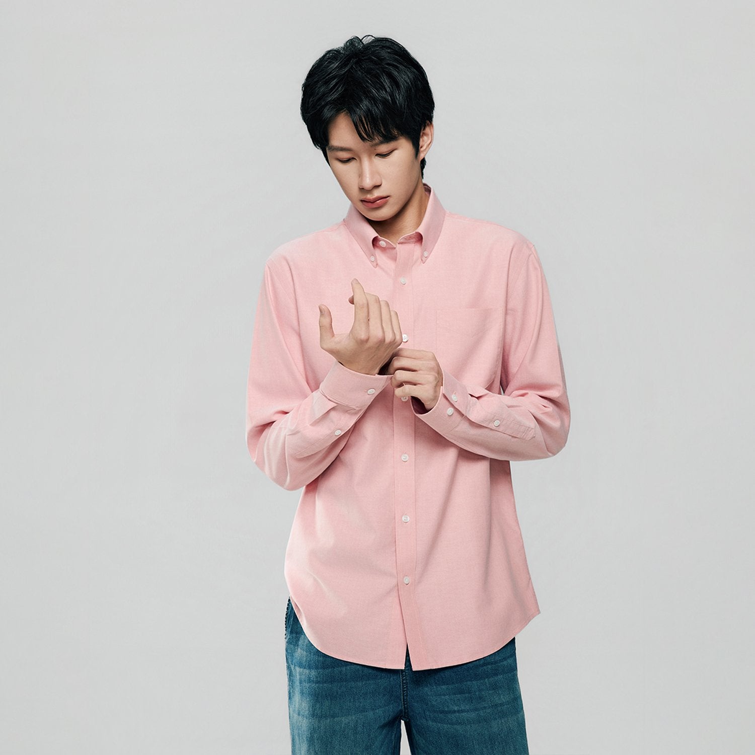 Men's Lion Oxford Slim Long Sleeve Shirt - Image 5
