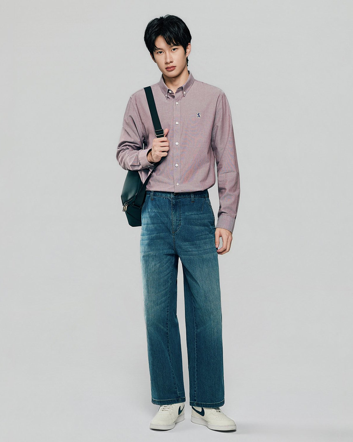 Men's Lion Oxford Slim Long Sleeve Shirt - Image 1
