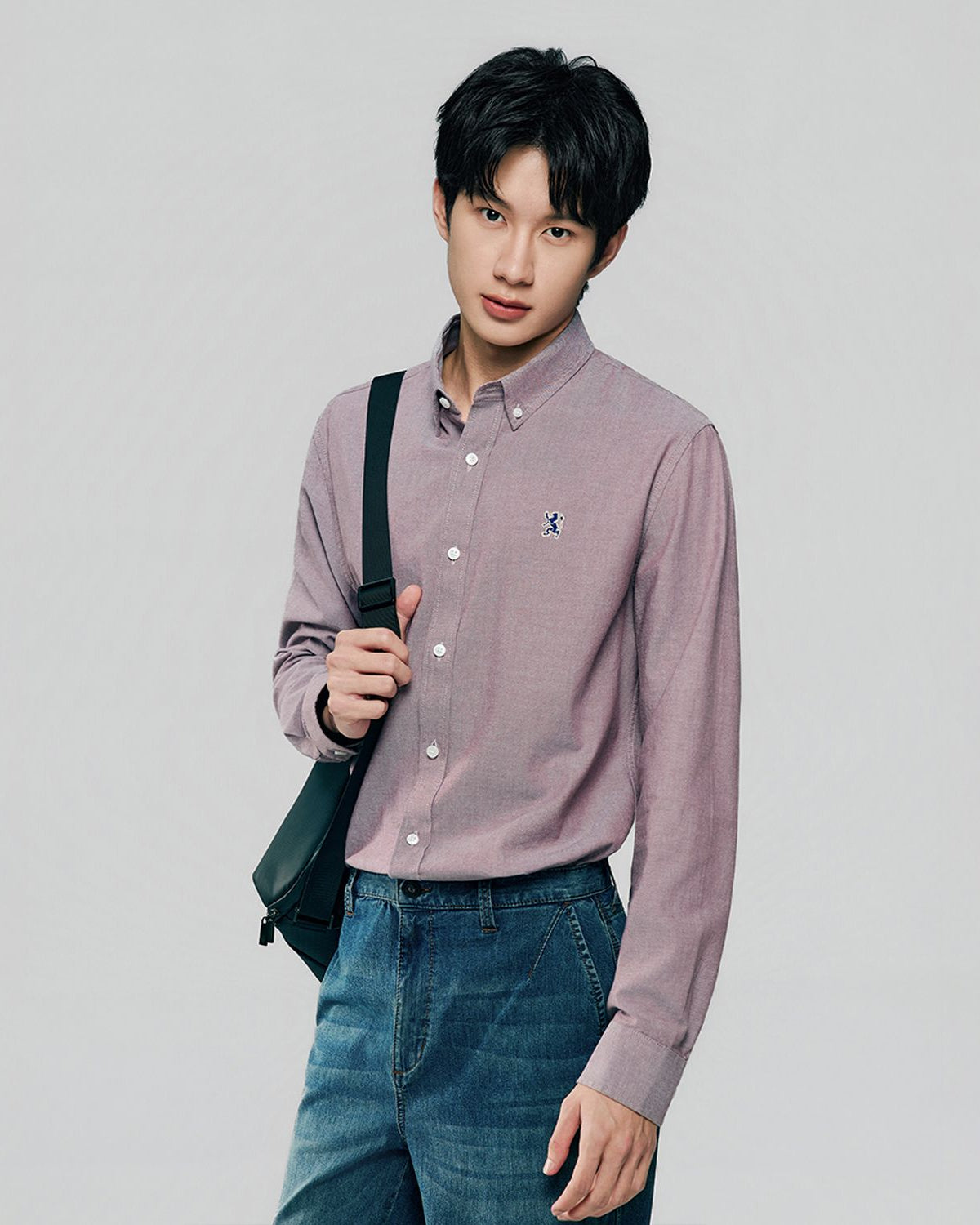 Men's Lion Oxford Slim Long Sleeve Shirt - Image 2