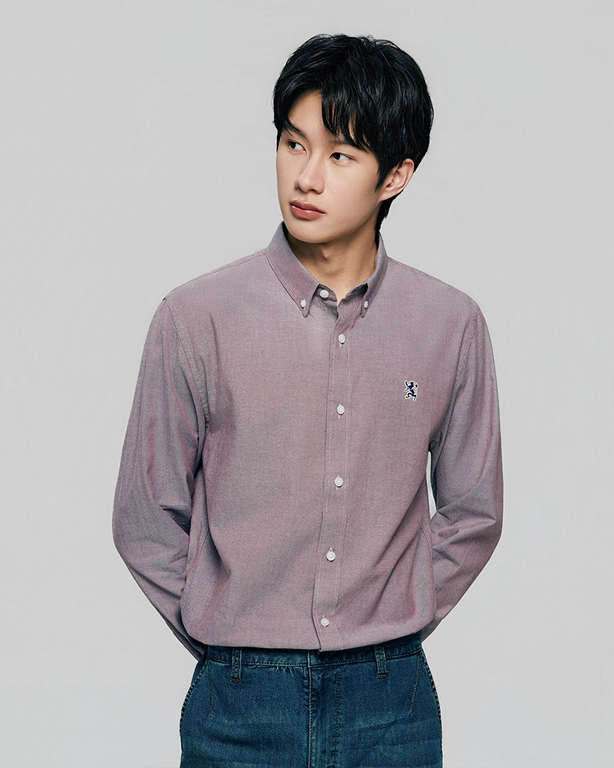 Men's Lion Oxford Slim Long Sleeve Shirt - Image 3