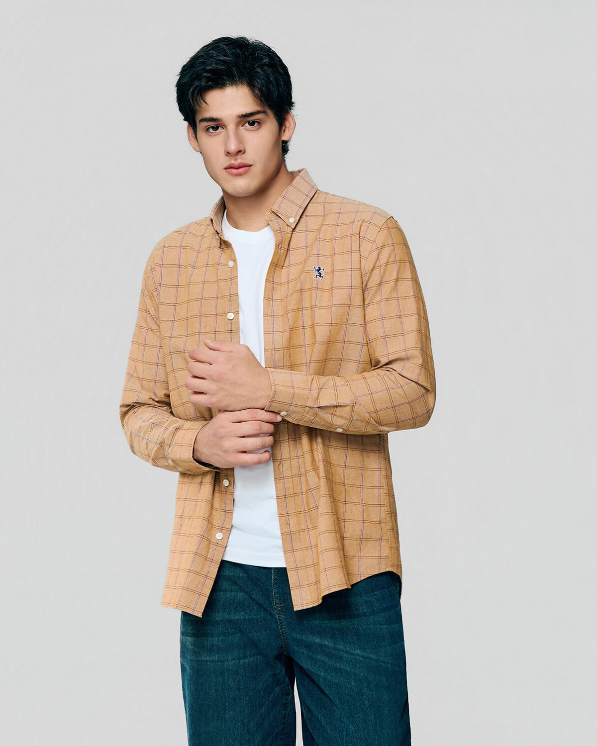 Men's Lion Oxford Slim Long Sleeve Shirt - Image 3