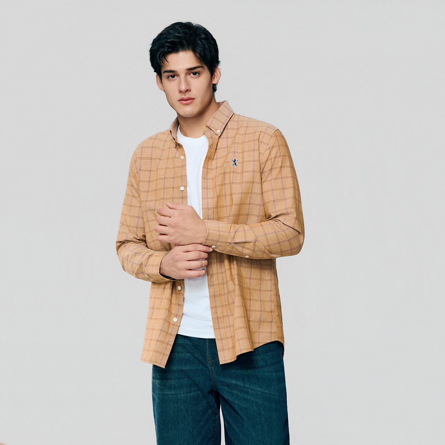Men's Lion Oxford Slim Long Sleeve Shirt - Image 3