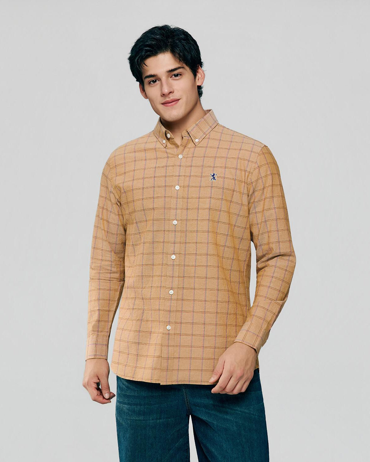 Men's Lion Oxford Slim Long Sleeve Shirt - Image 4