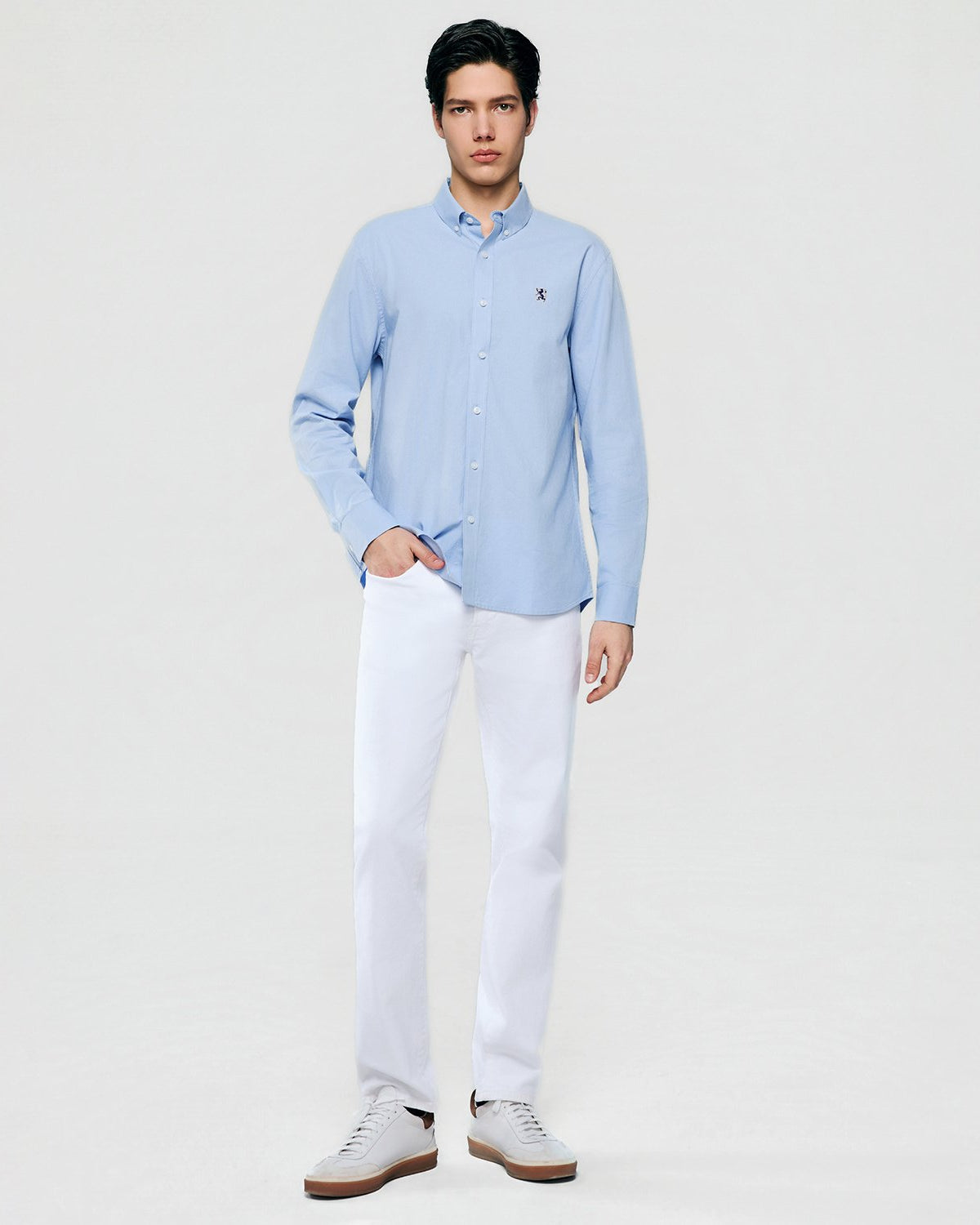 Men's Lion Oxford Slim Long Sleeve Shirt - Image 1