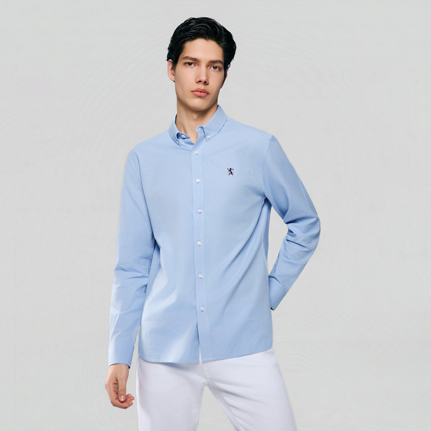 Men's Lion Oxford Slim Long Sleeve Shirt - Image 2