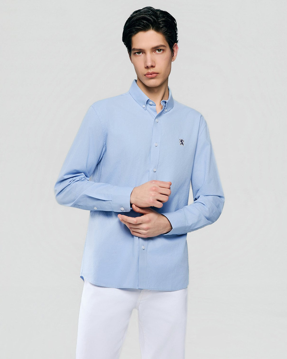 Men's Lion Oxford Slim Long Sleeve Shirt - Image 3