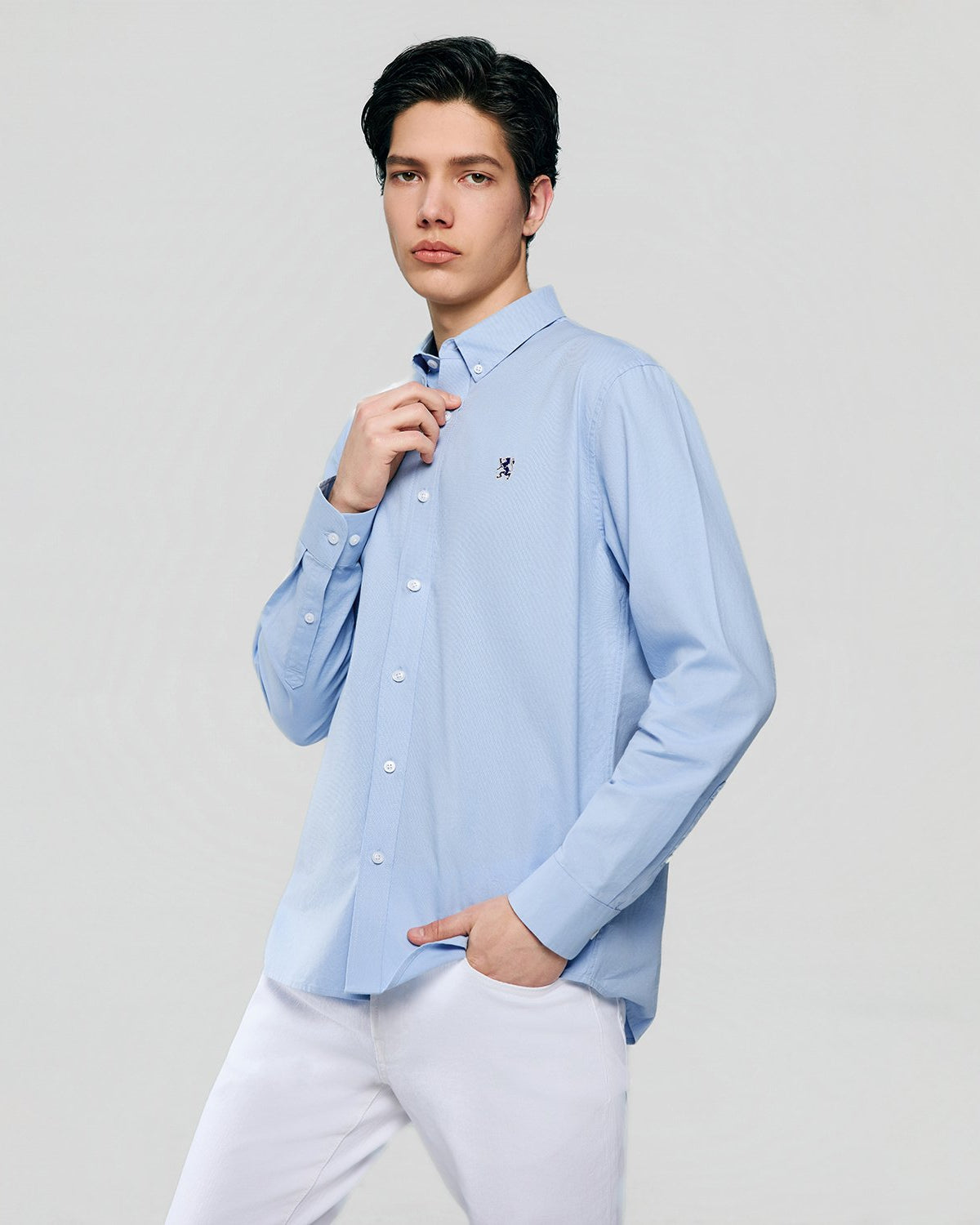 Men's Lion Oxford Slim Long Sleeve Shirt - Image 4