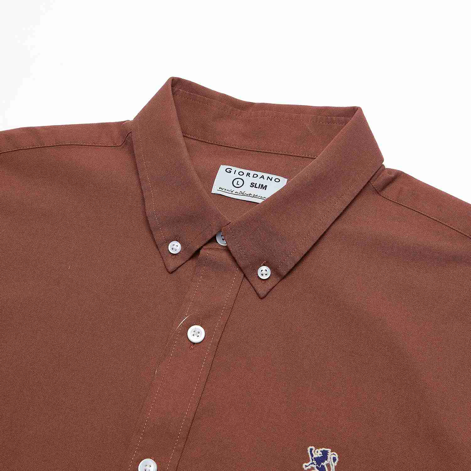 Men's Lion Oxford Slim Long Sleeve Shirt - Image 8