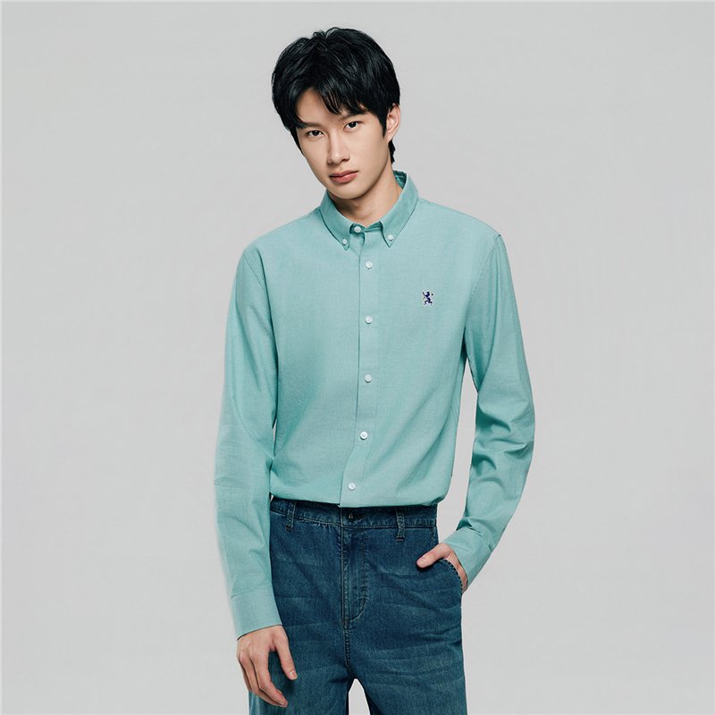 Men's Lion Oxford Slim Long Sleeve Shirt - Image 3