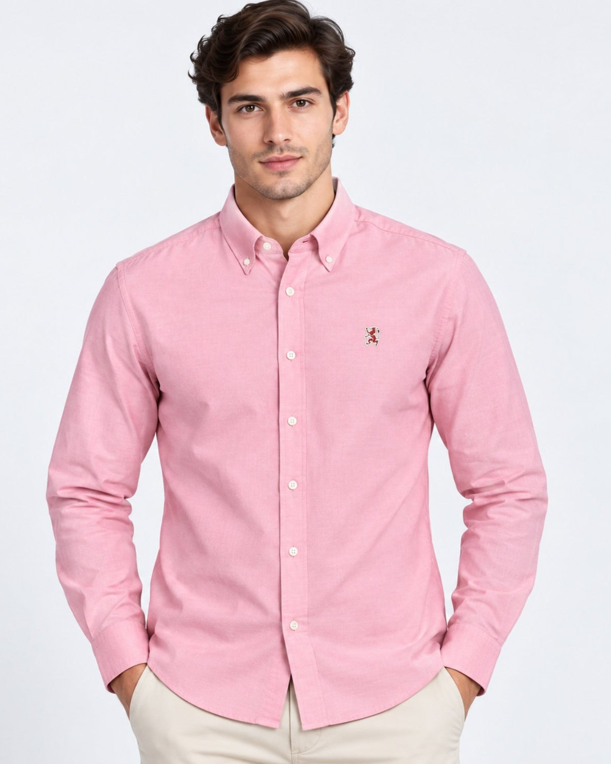 Men's Lion Oxford Slim Long Sleeve Shirt - Image 1