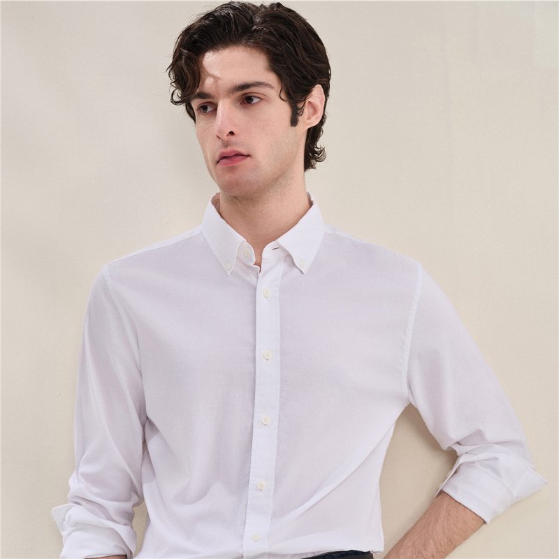Men's Slim Fit Front Garment Washed Shirt - Image 2