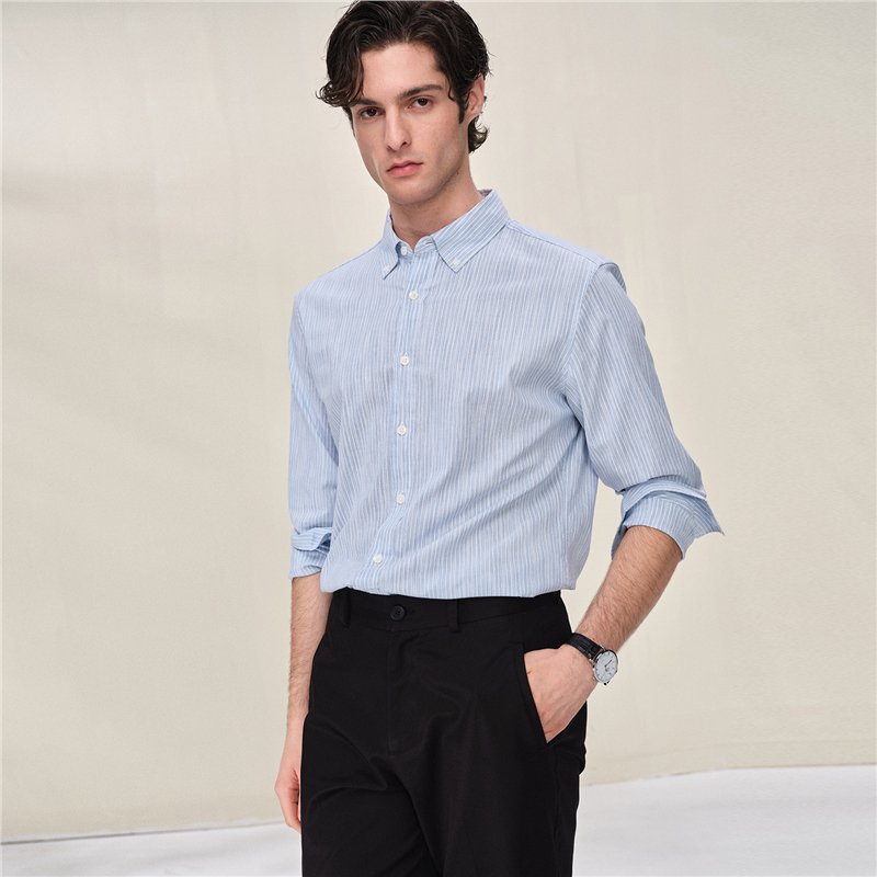 Men's Slim Fit Front Garment Washed Shirt - Image 2