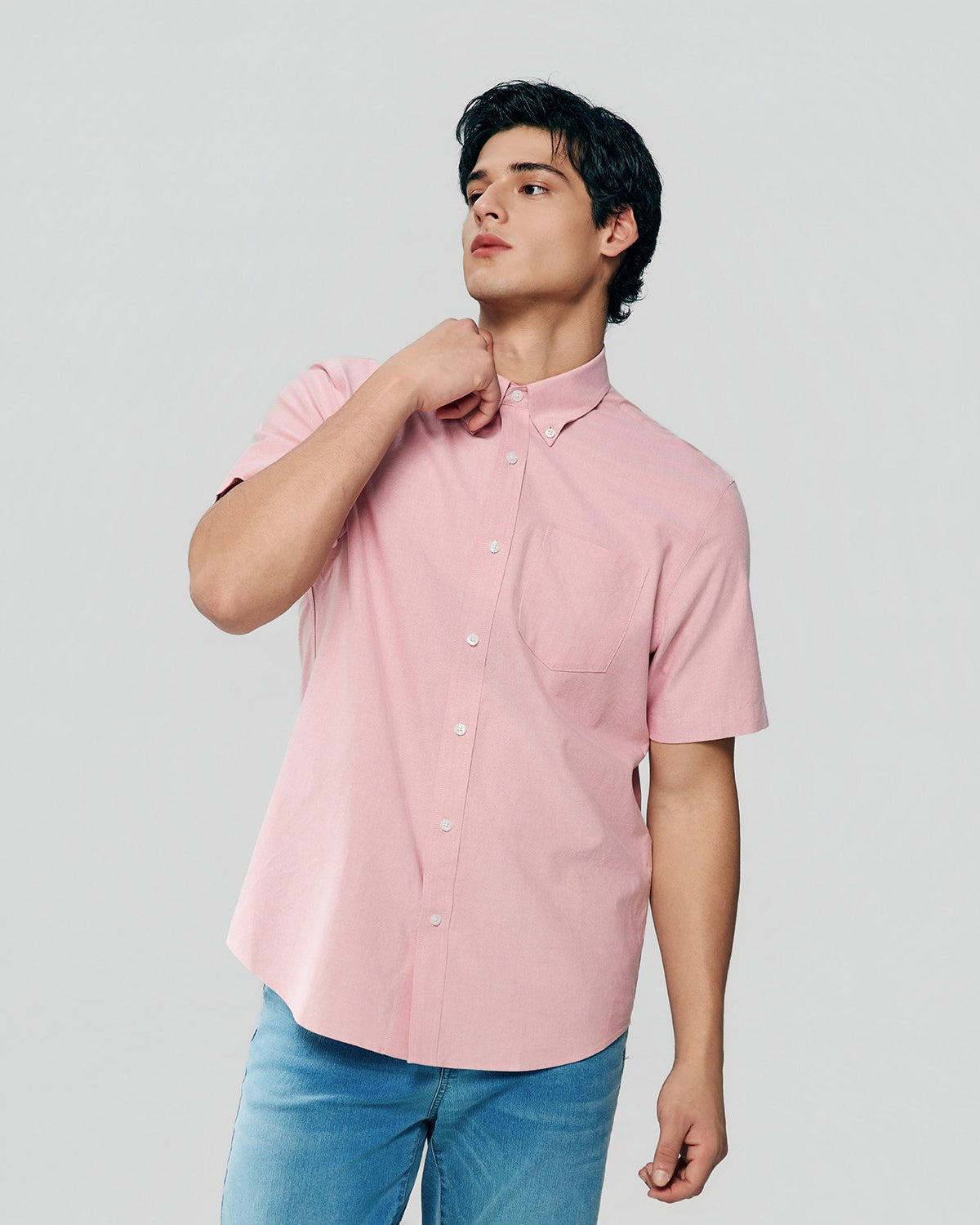 Men's Wrinkle Free Oxford Short Sleeve Shirt - Image 3