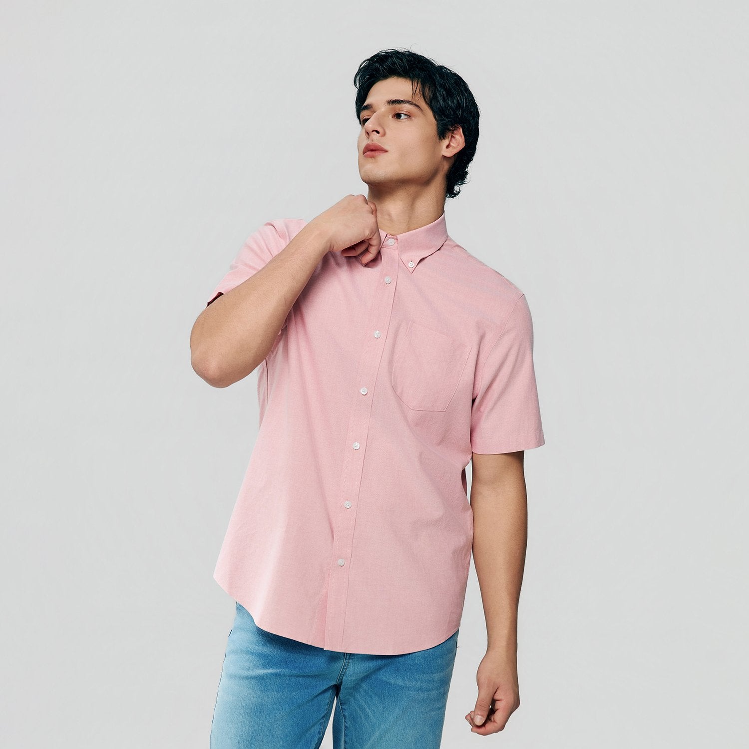 Men's Wrinkle Free Oxford Short Sleeve Shirt - Image 3