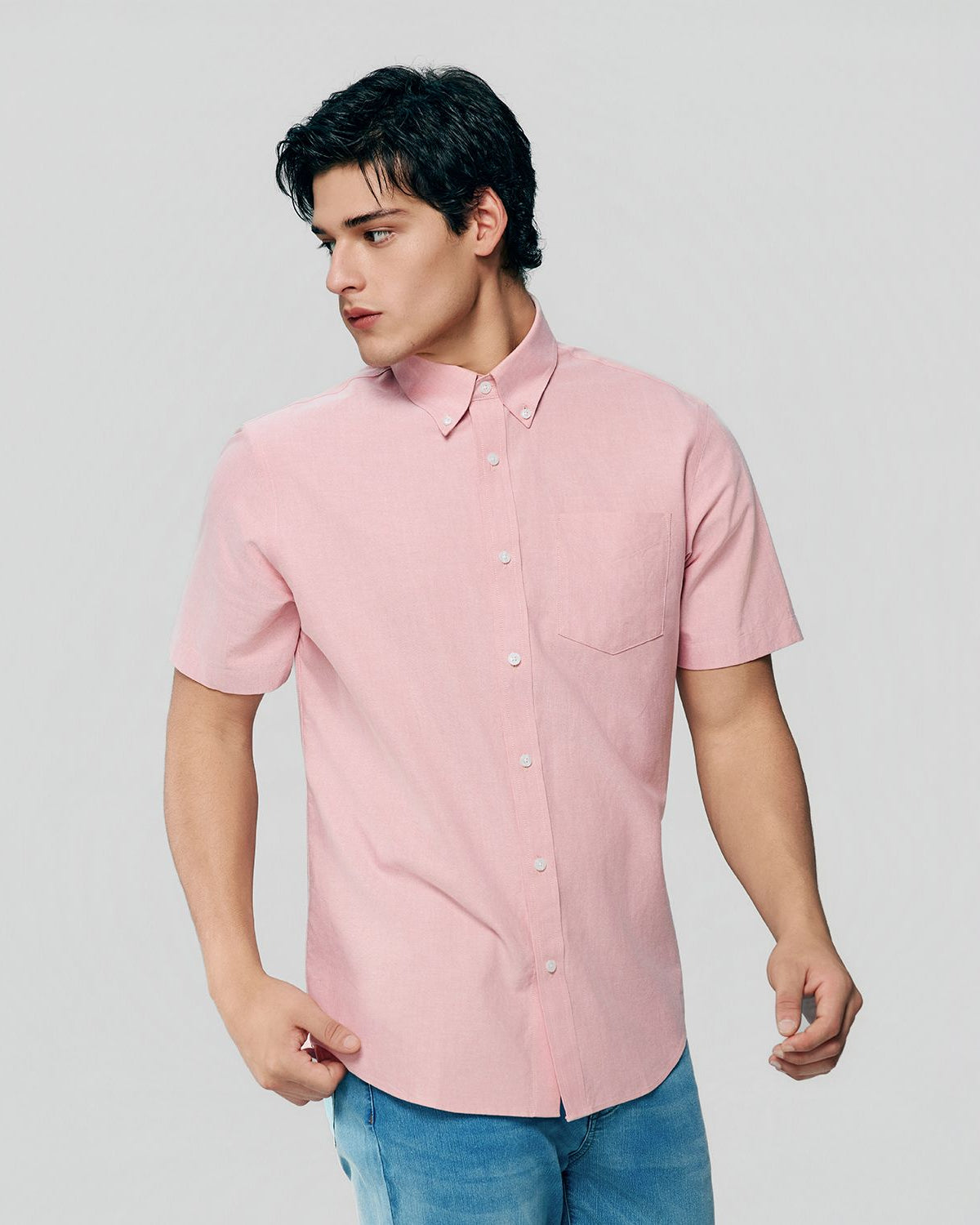 Men's Wrinkle Free Oxford Short Sleeve Shirt - Image 4
