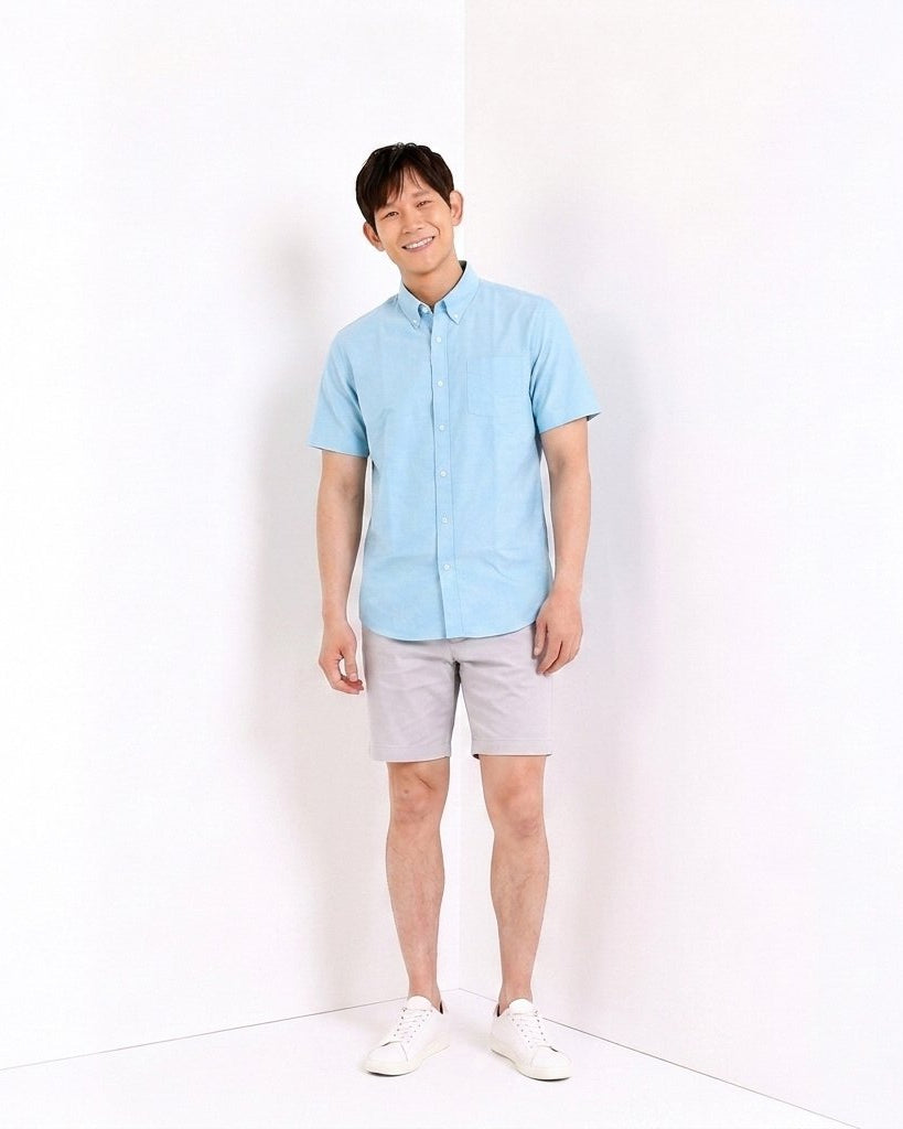 Men's Wrinkle Free Oxford Short Sleeve Shirt - Image 1