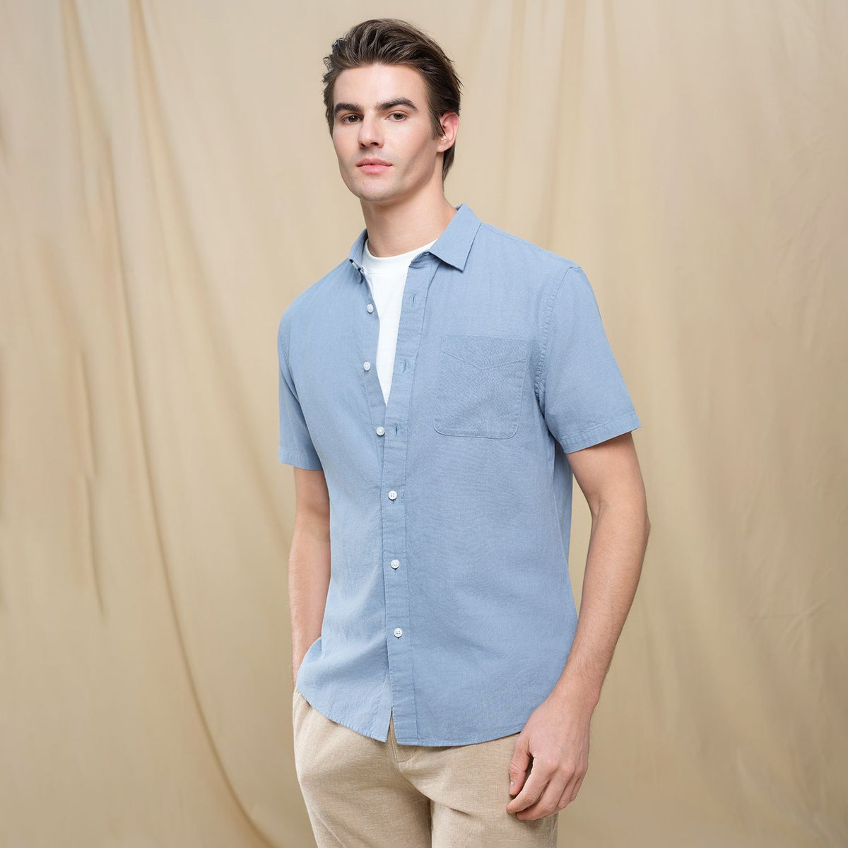 Men's Half Sleeve Linen Shirt - Image 3