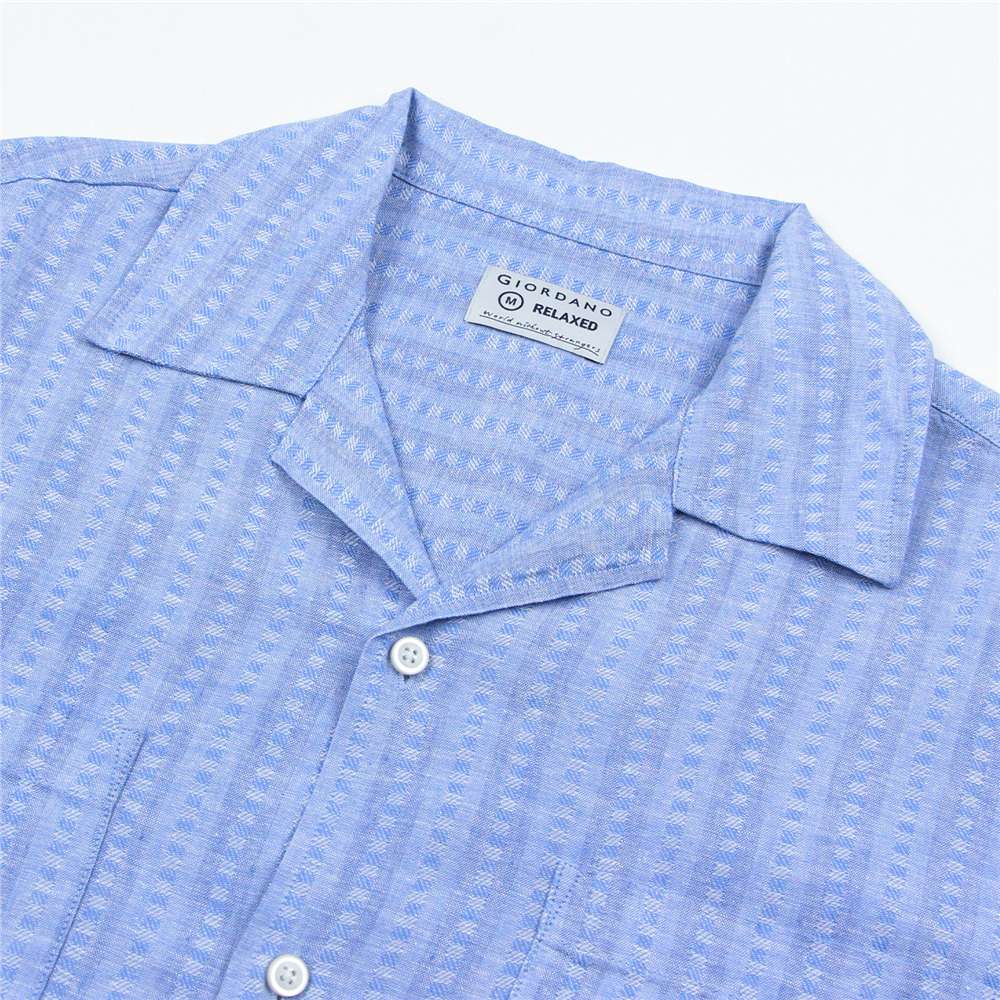 Men's Linen Cotton Poplin Relaxed Fit Button Front Shirt - Image 5