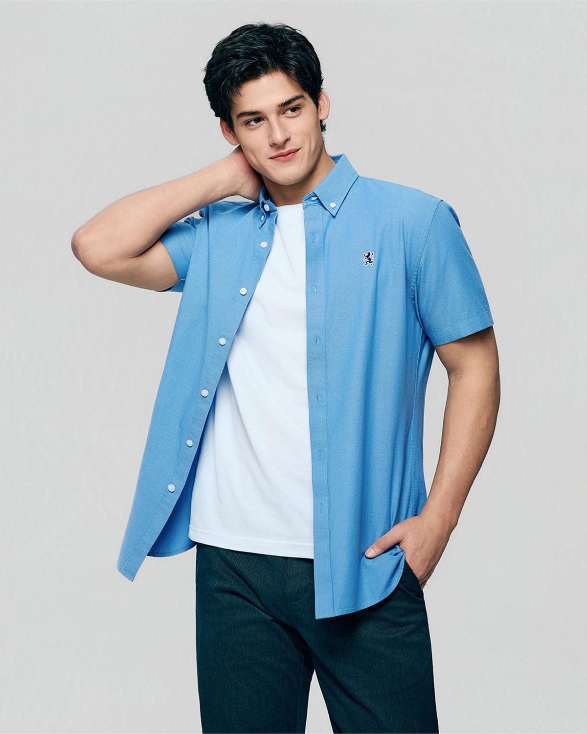 Men's Lion Oxford Slim Short Sleeve Shirt - Image 3