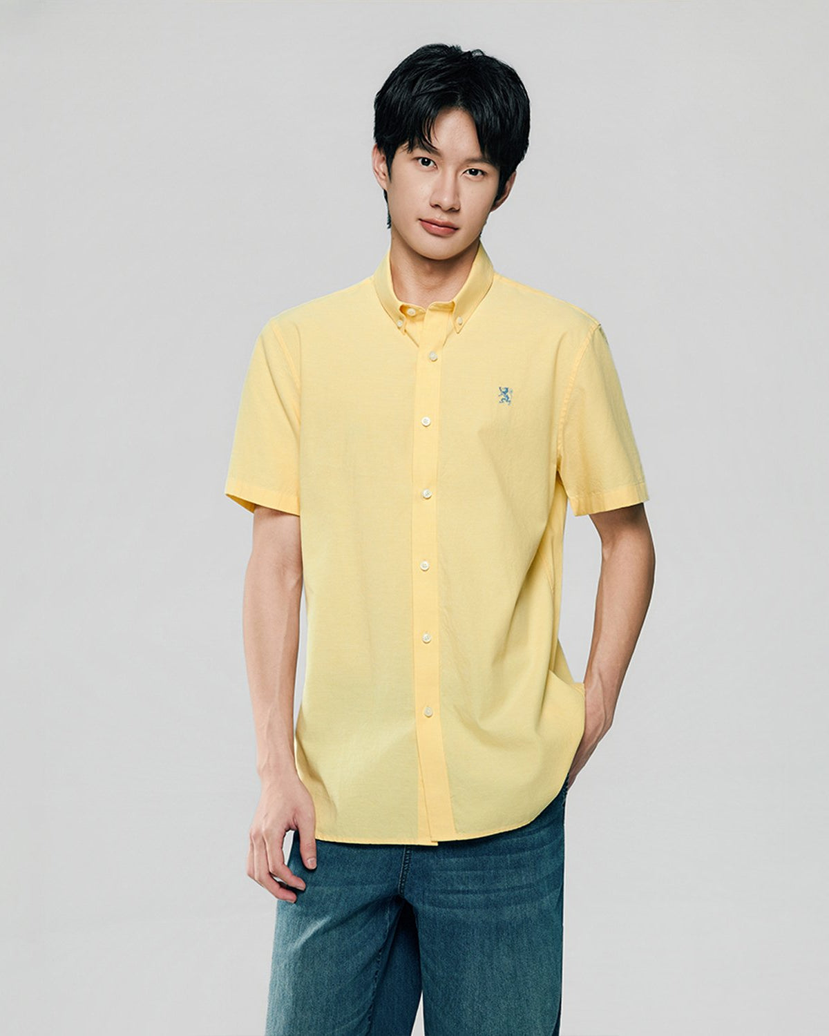 Men's Lion Oxford Slim Short Sleeve Shirt - Image 4