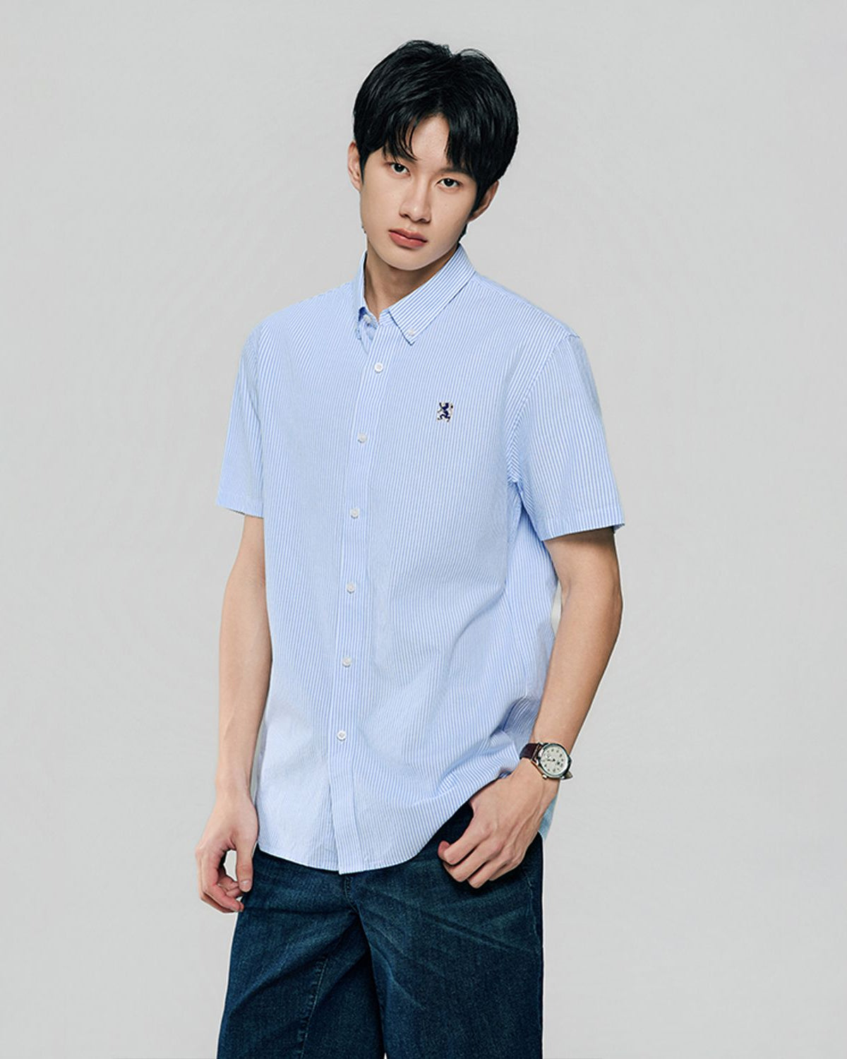 Men's Lion Oxford Slim Short Sleeve Shirt - Image 4
