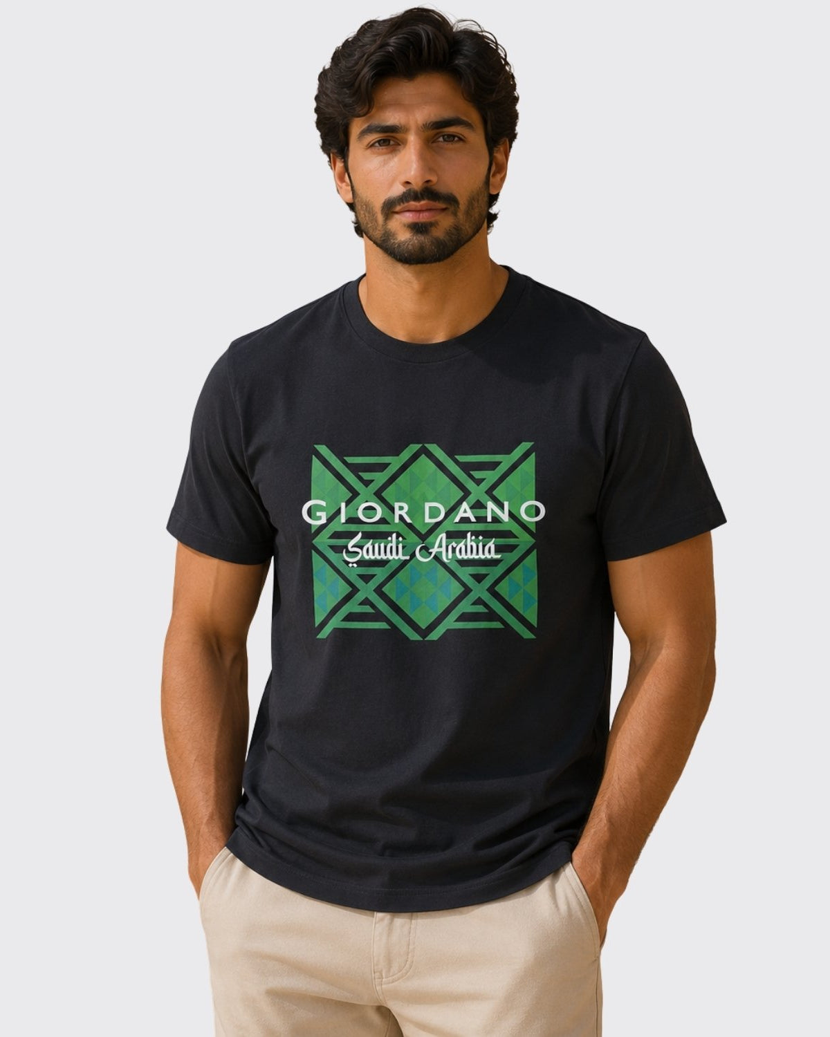 Men's Slim Fit Saudi National Day Print Tee - Image 1