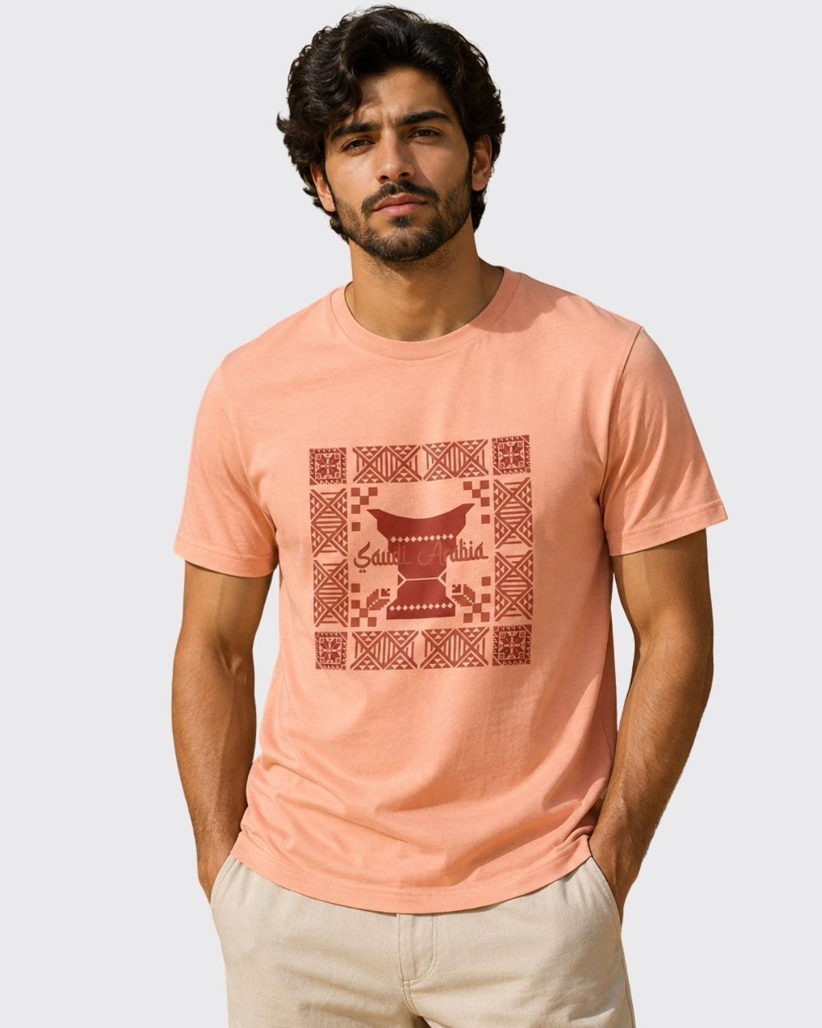 Men's Slim Fit Saudi National Day Print Tee - Image 1