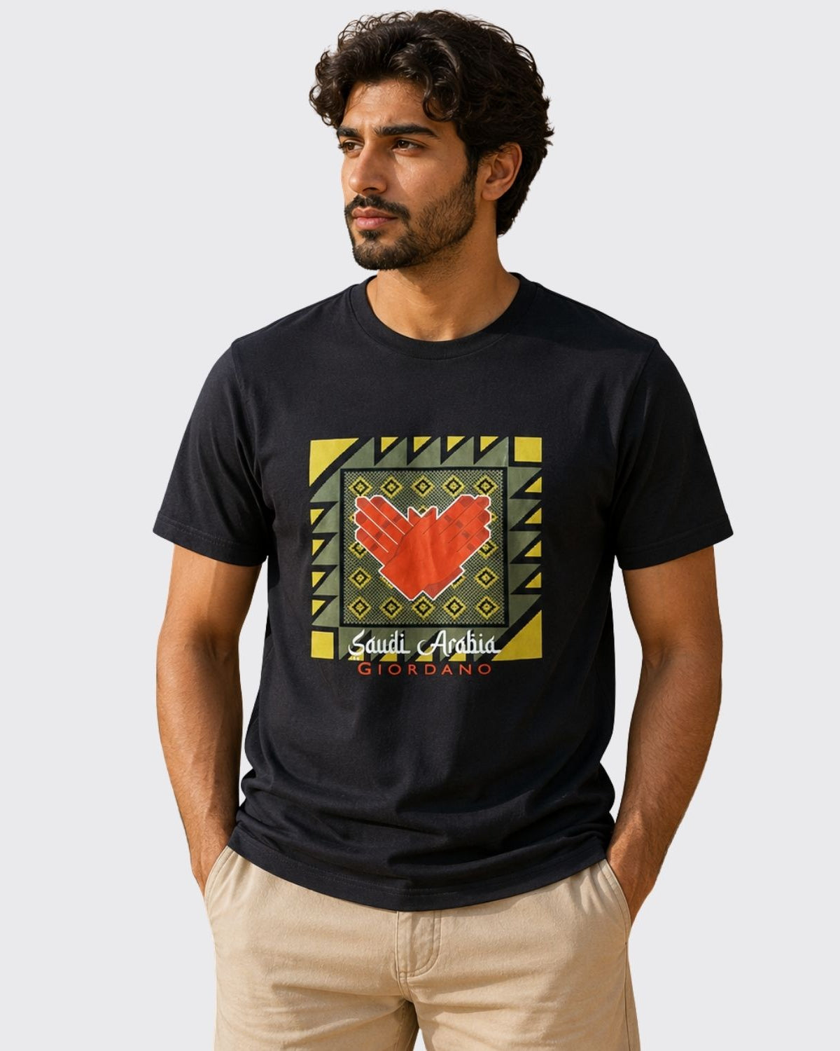 Men's Slim Fit Saudi National Day Print Tee - Image 1