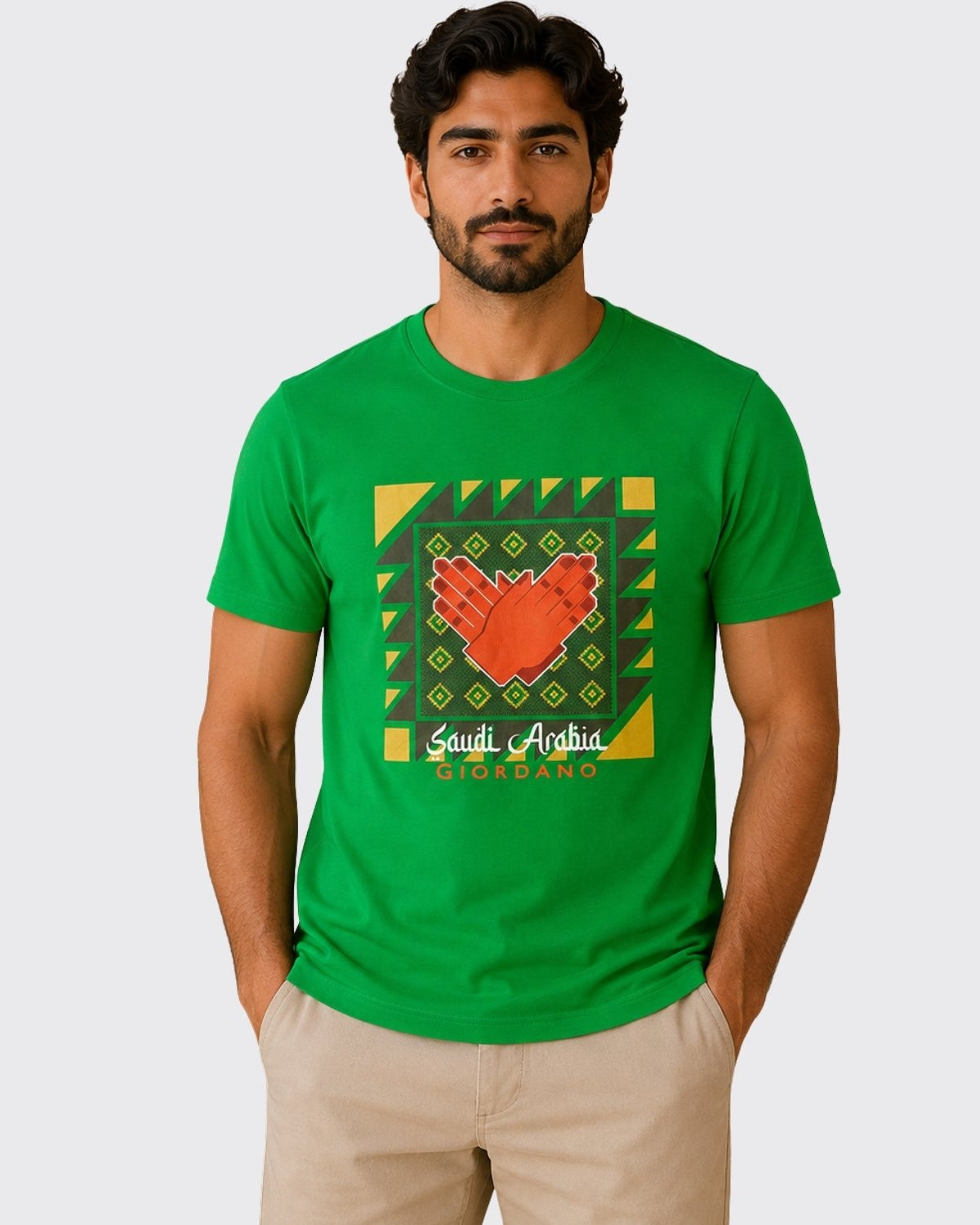 Men's Slim Fit Saudi National Day Print Tee - Image 1