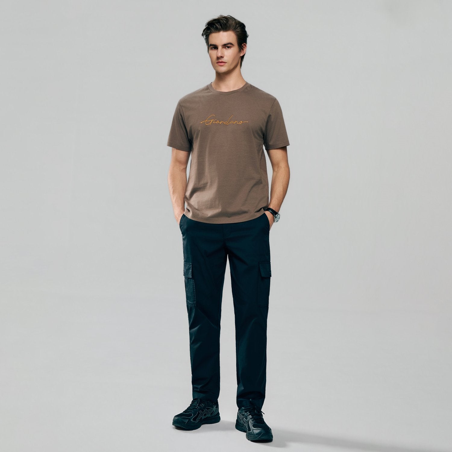 Men's Slim Fit Cotton Signature Print Tee - Image 2