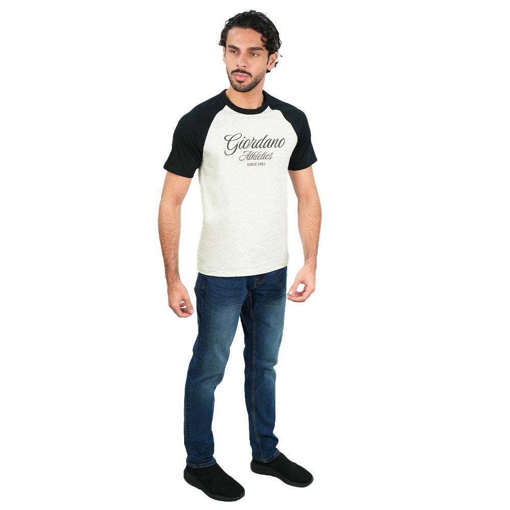 Men's Slim Cotton Raglan Athletics Print Tee - Image 2