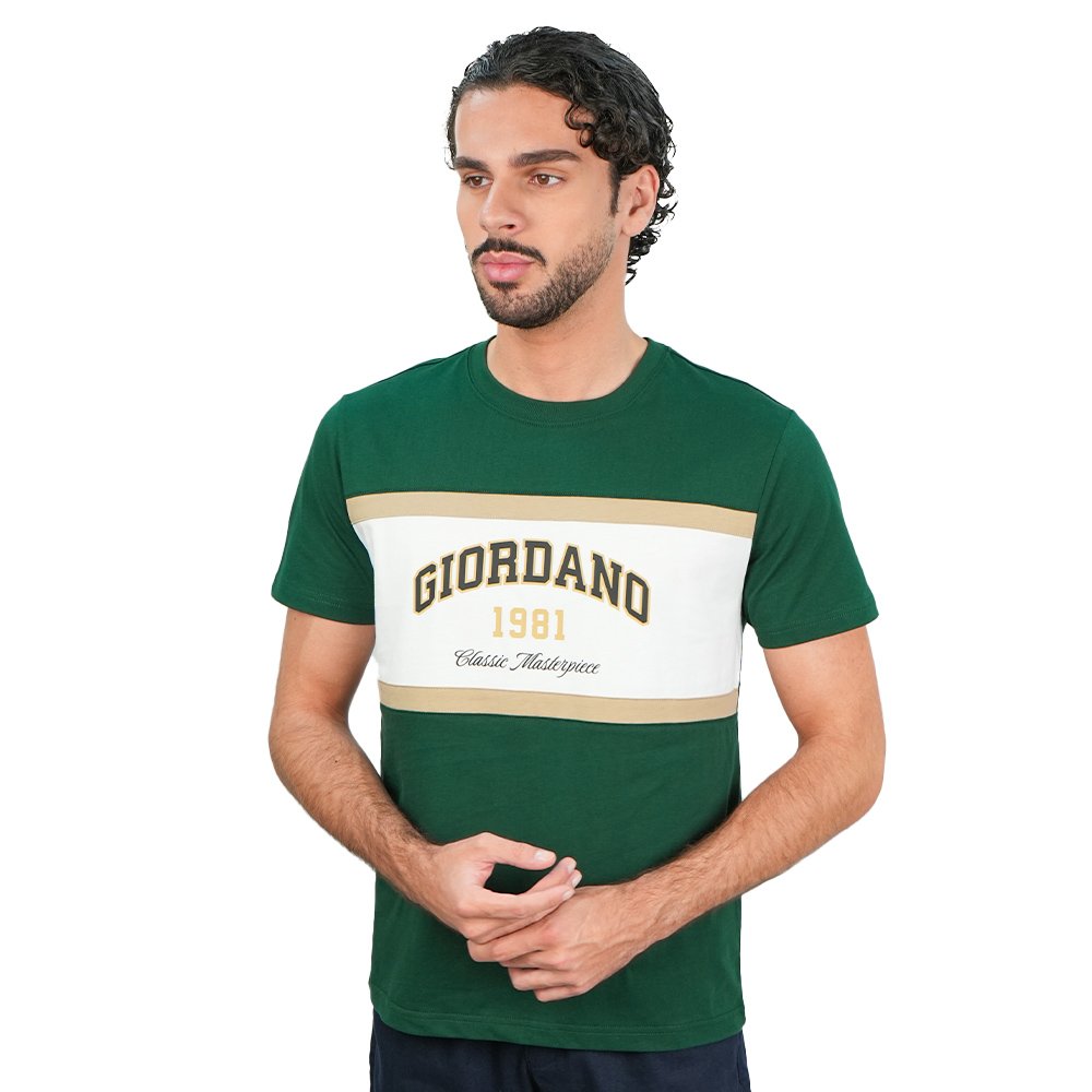 Men's Slim Cotton Heritage Colorblock Print Tee - Image 1