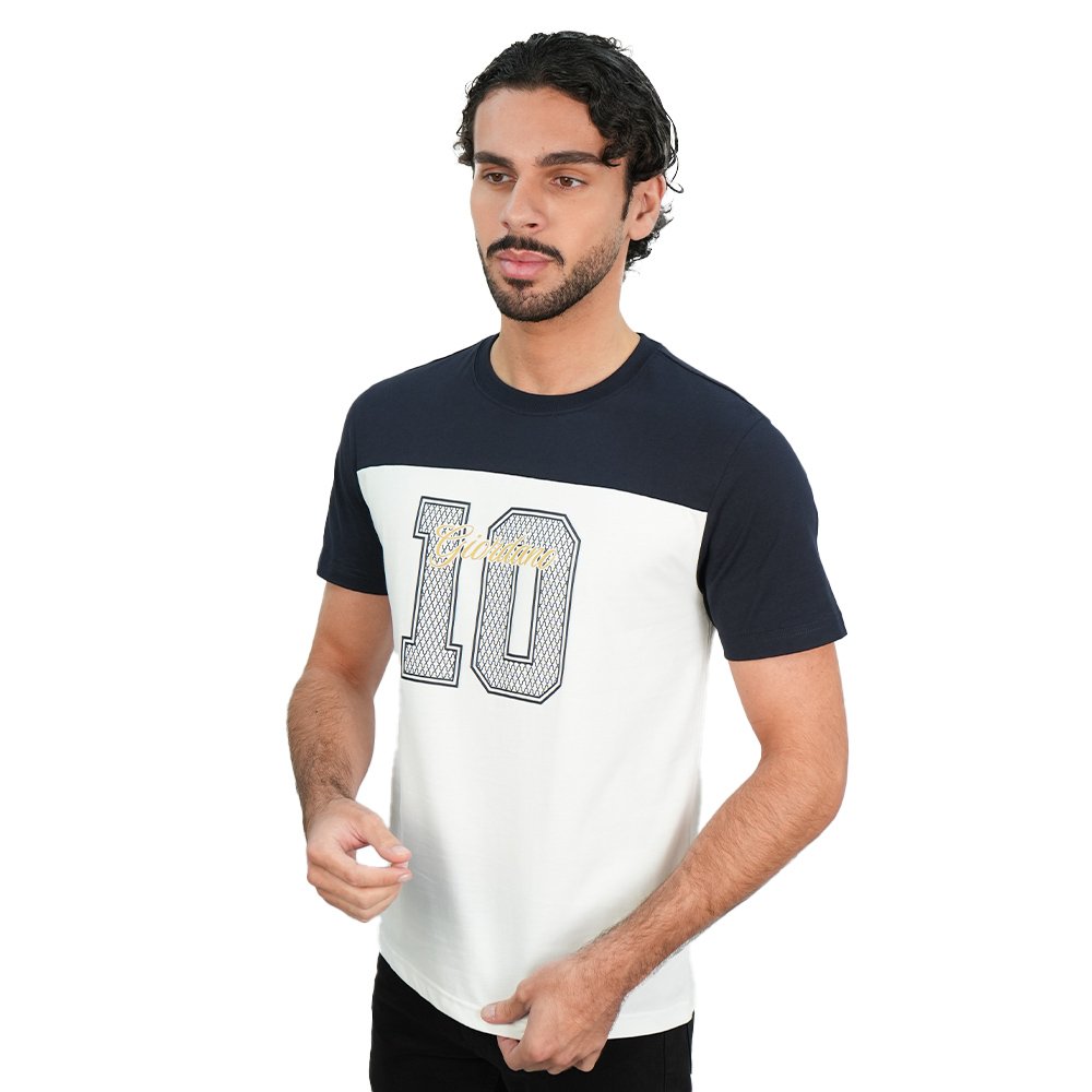 Men's Slim Cotton Varsity Number Print Tee - Image 1