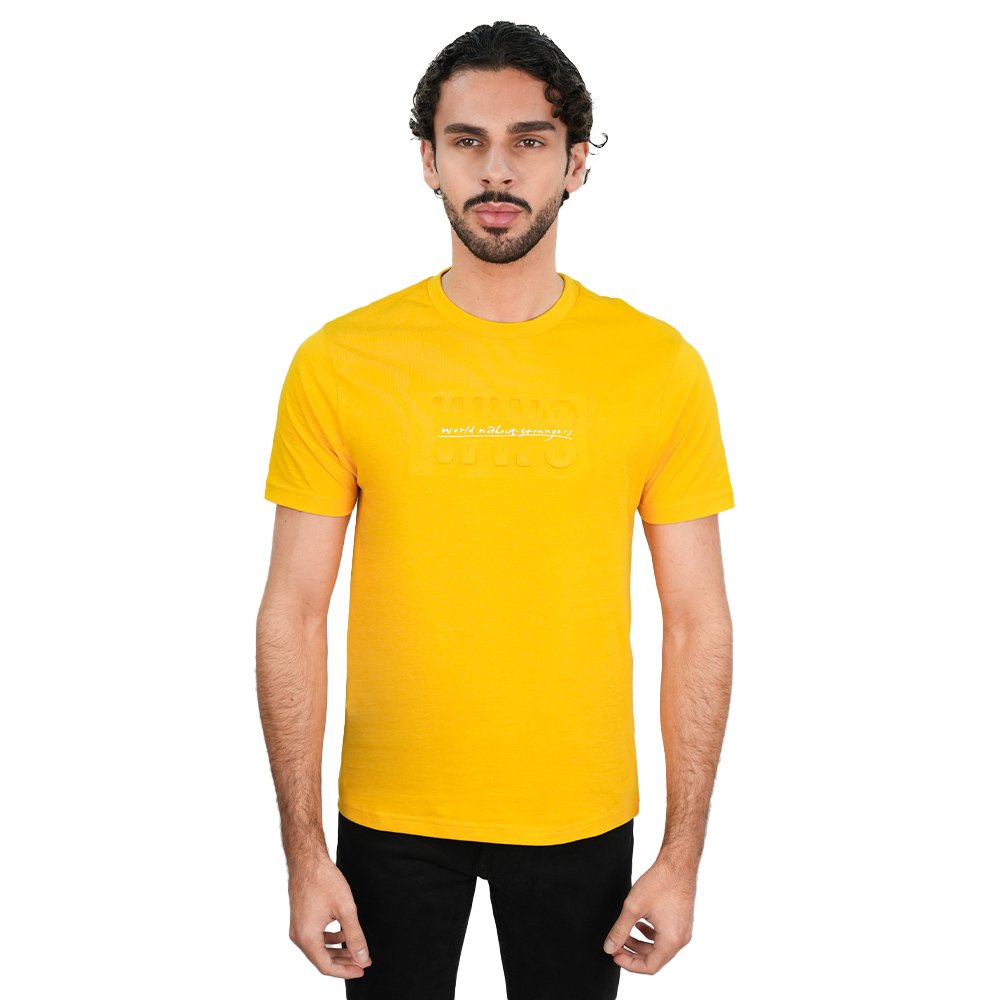 Men's Slim Cotton Crew Neck Tee with WWS Print - Image 1