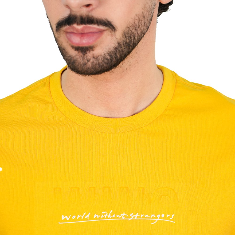 Men's Slim Cotton Crew Neck Tee with WWS Print - Image 3