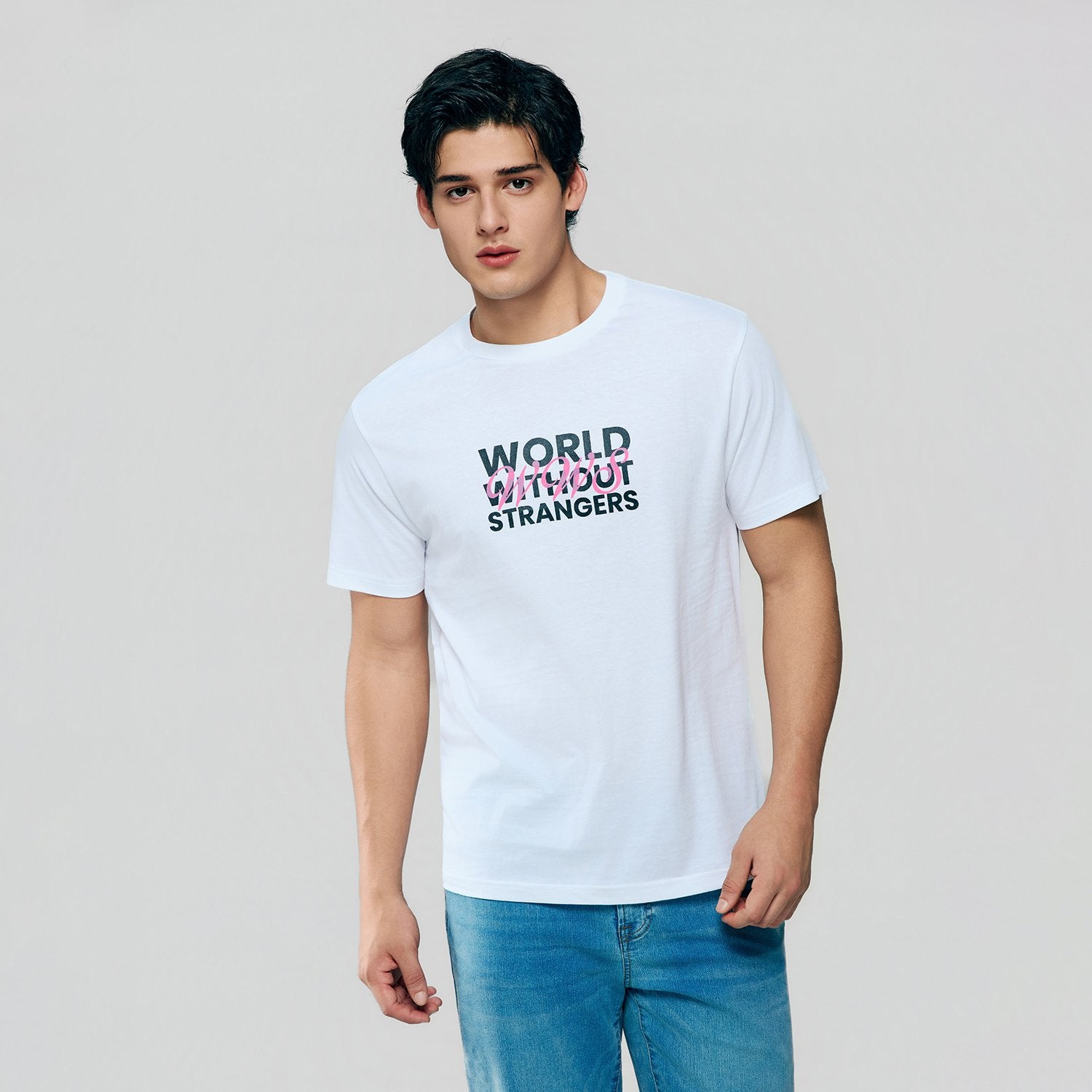 Men's Cotton Crew Neck Slim Print T-Shirt - Image 4