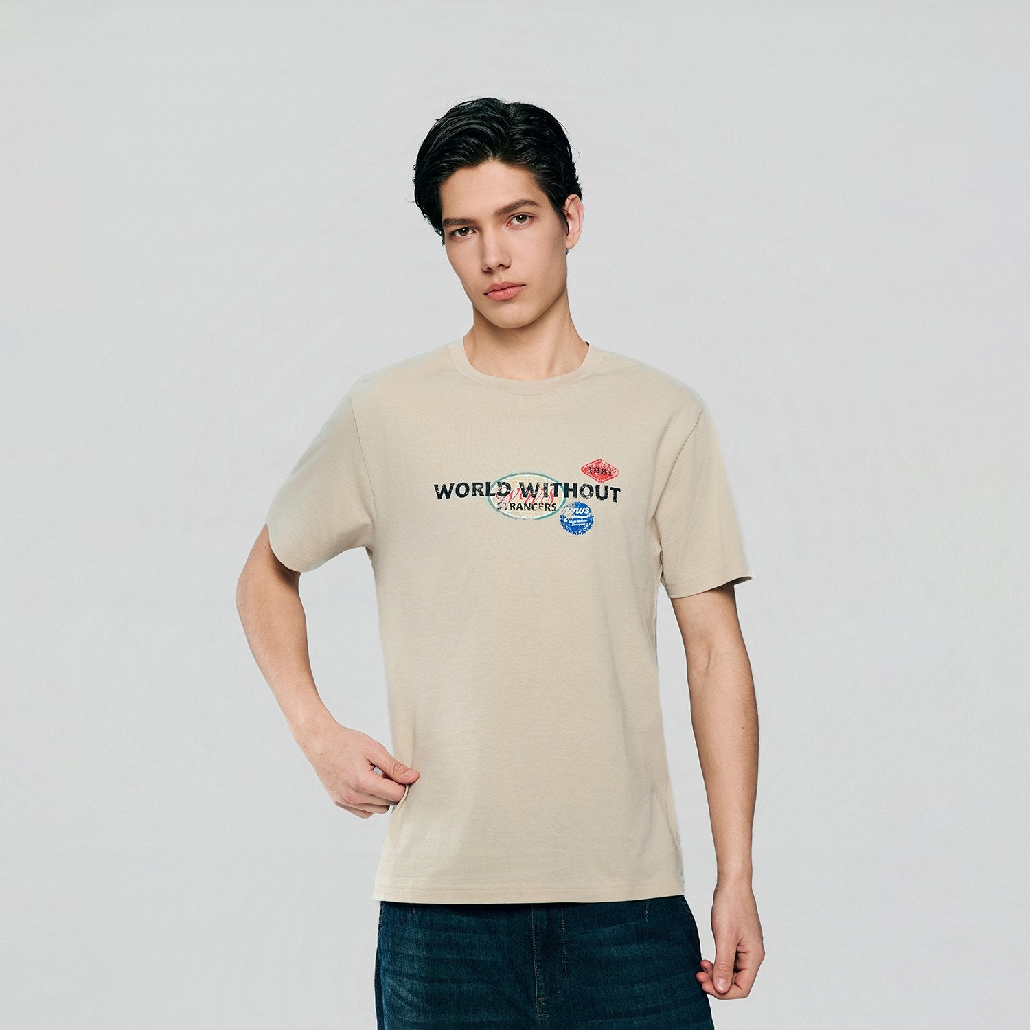 Men's Cotton Crew Neck Slim Print T-Shirt - Image 2