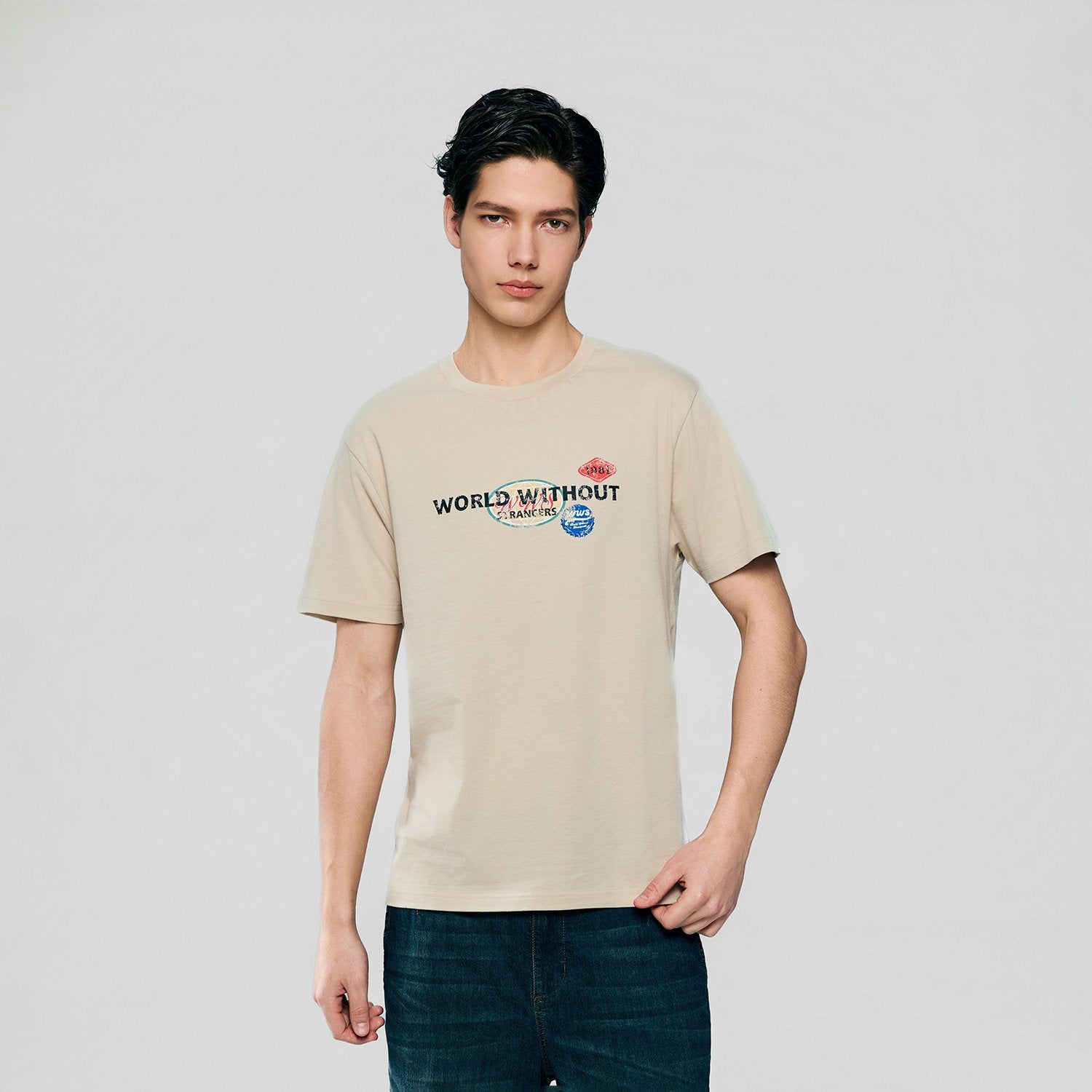 Men's Cotton Crew Neck Slim Print T-Shirt - Image 3
