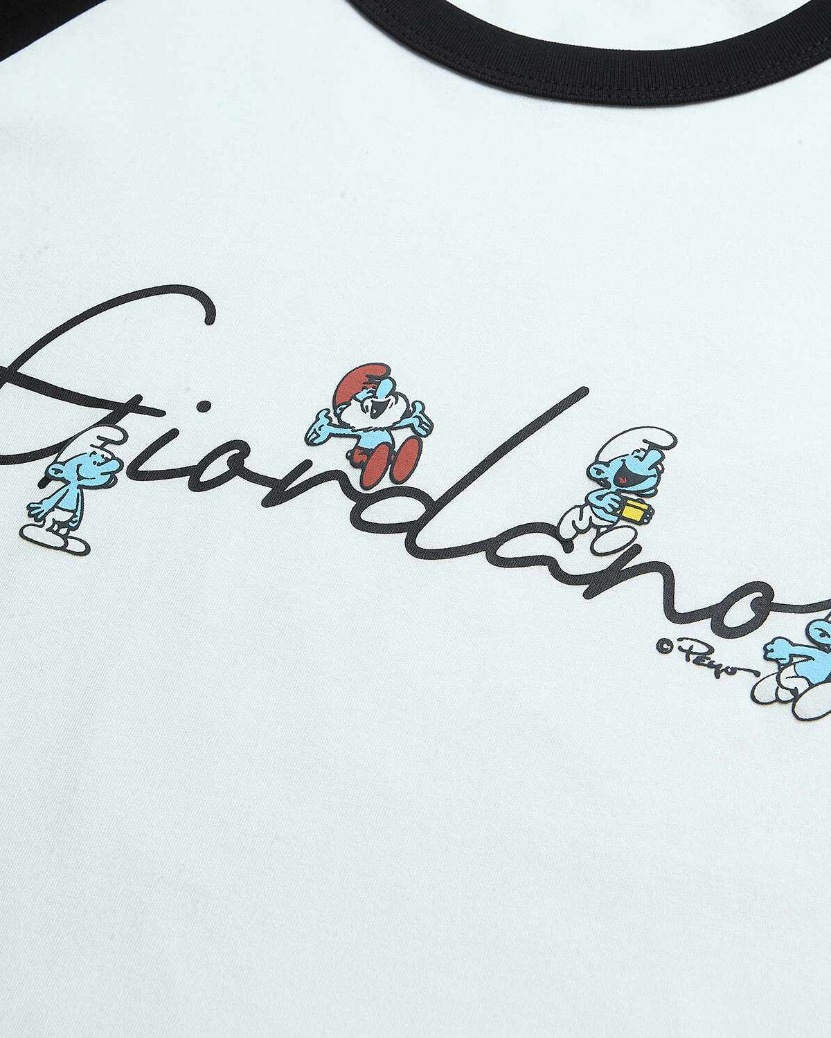 Men's Relaxed Fit Raglan Sleeve Smurfs Print Crew Neck Tee - Image 8