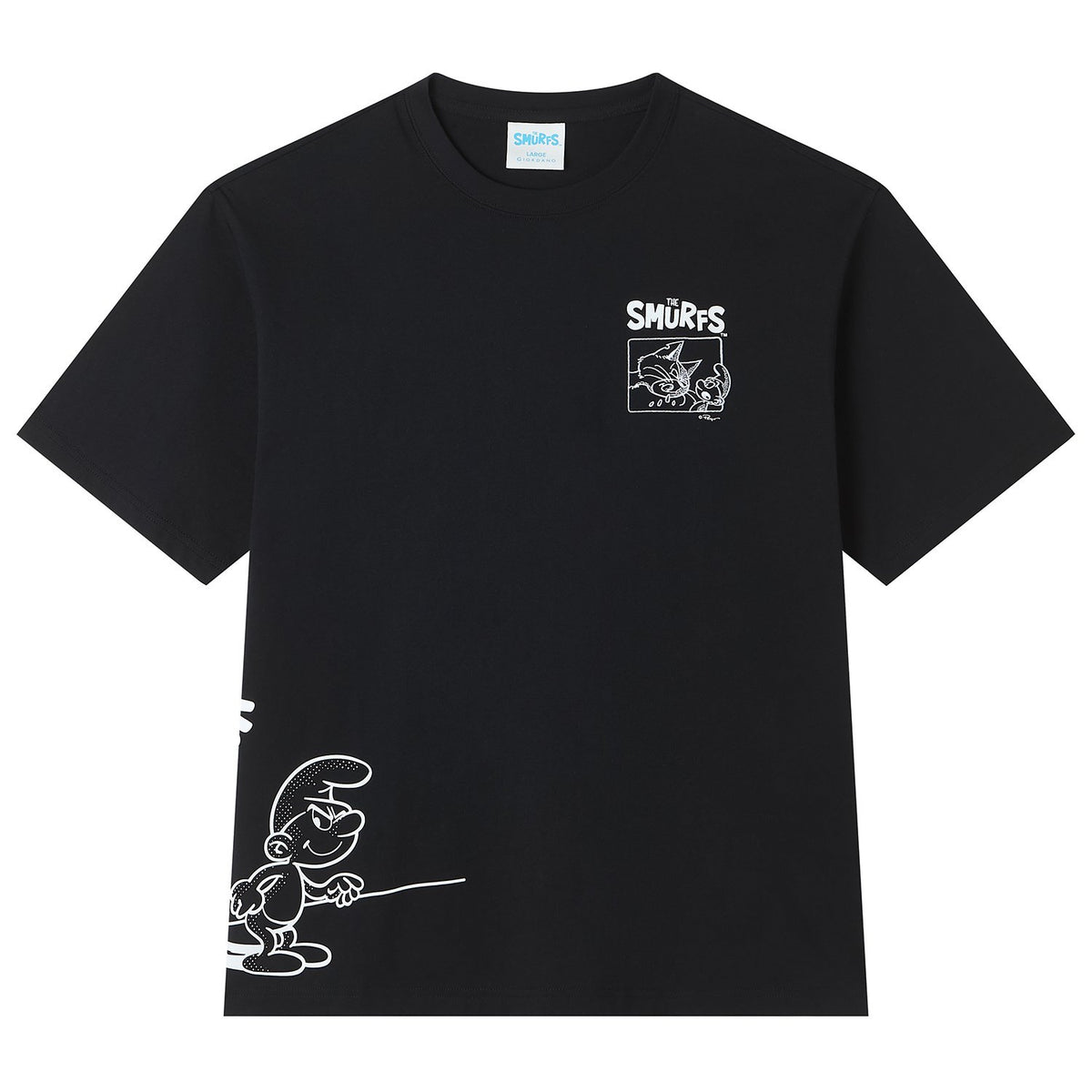 Men's Relaxed Fit Smurfs Print Crew Neck Tee - Image 7